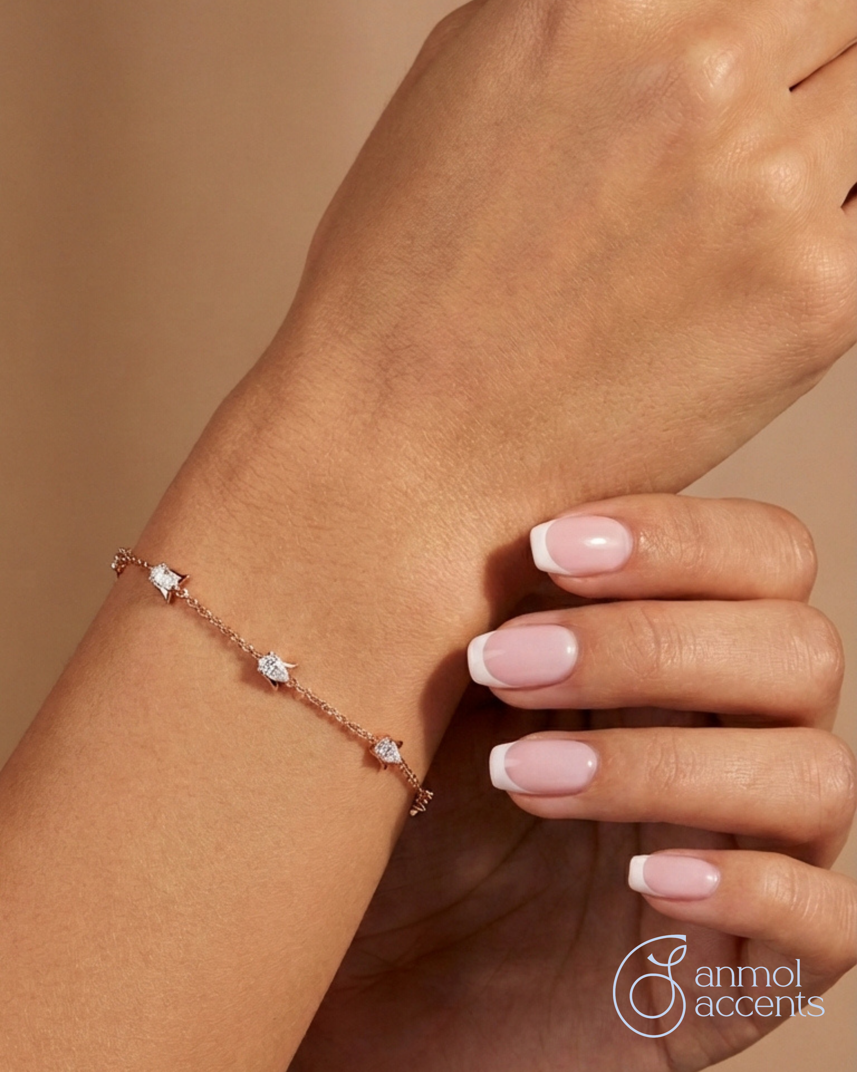 Blooming Chain Natural Diamond Bracelet - Minimal