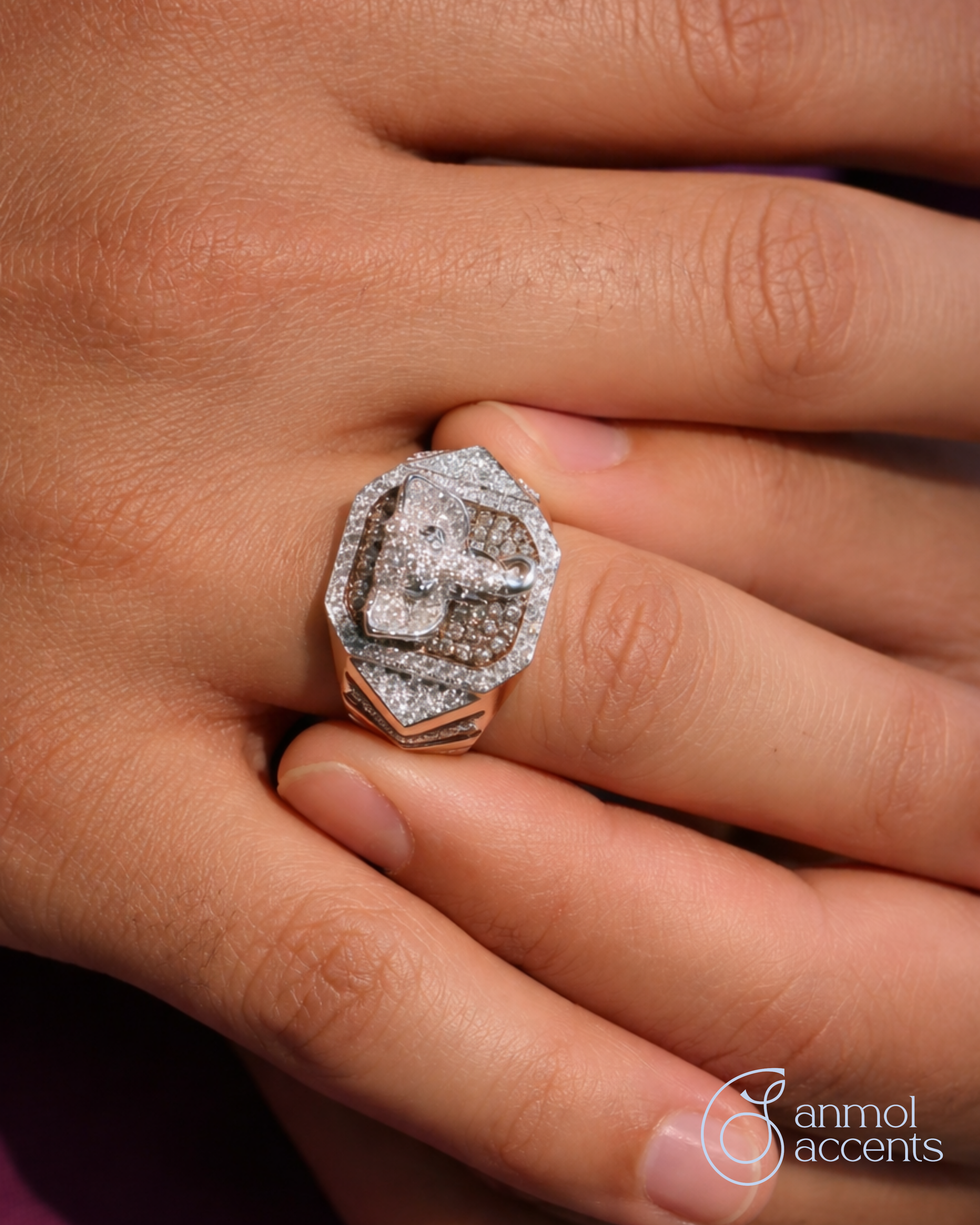 Golden Grace Diamond Unisex Ring