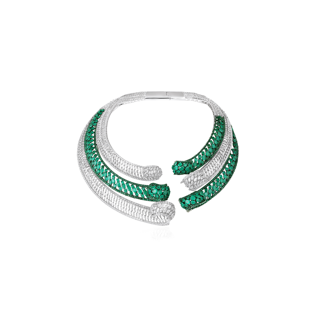 The Chill Bride Swirl Emerald Necklace Set