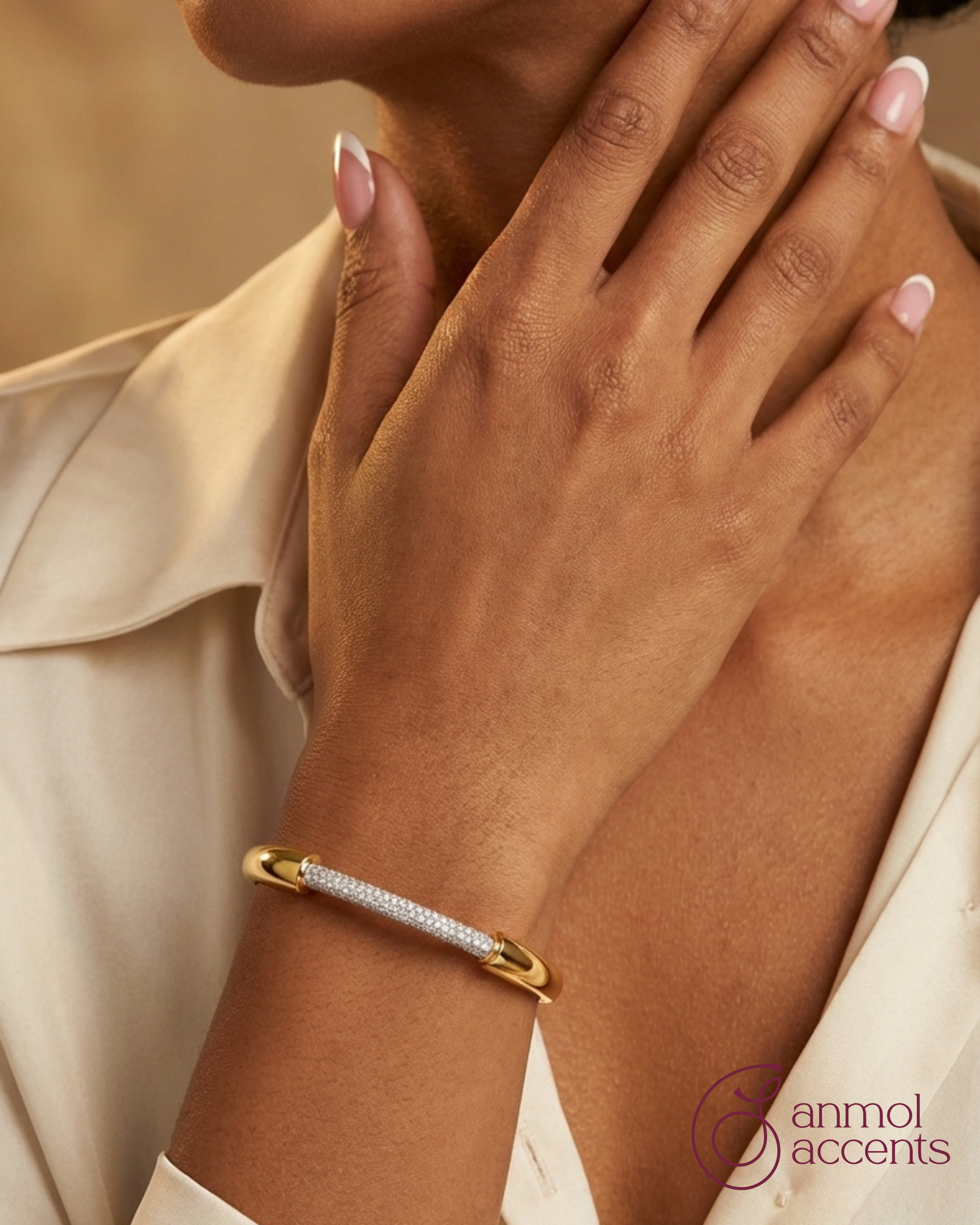 Gilded Apex Cuff Bracelet