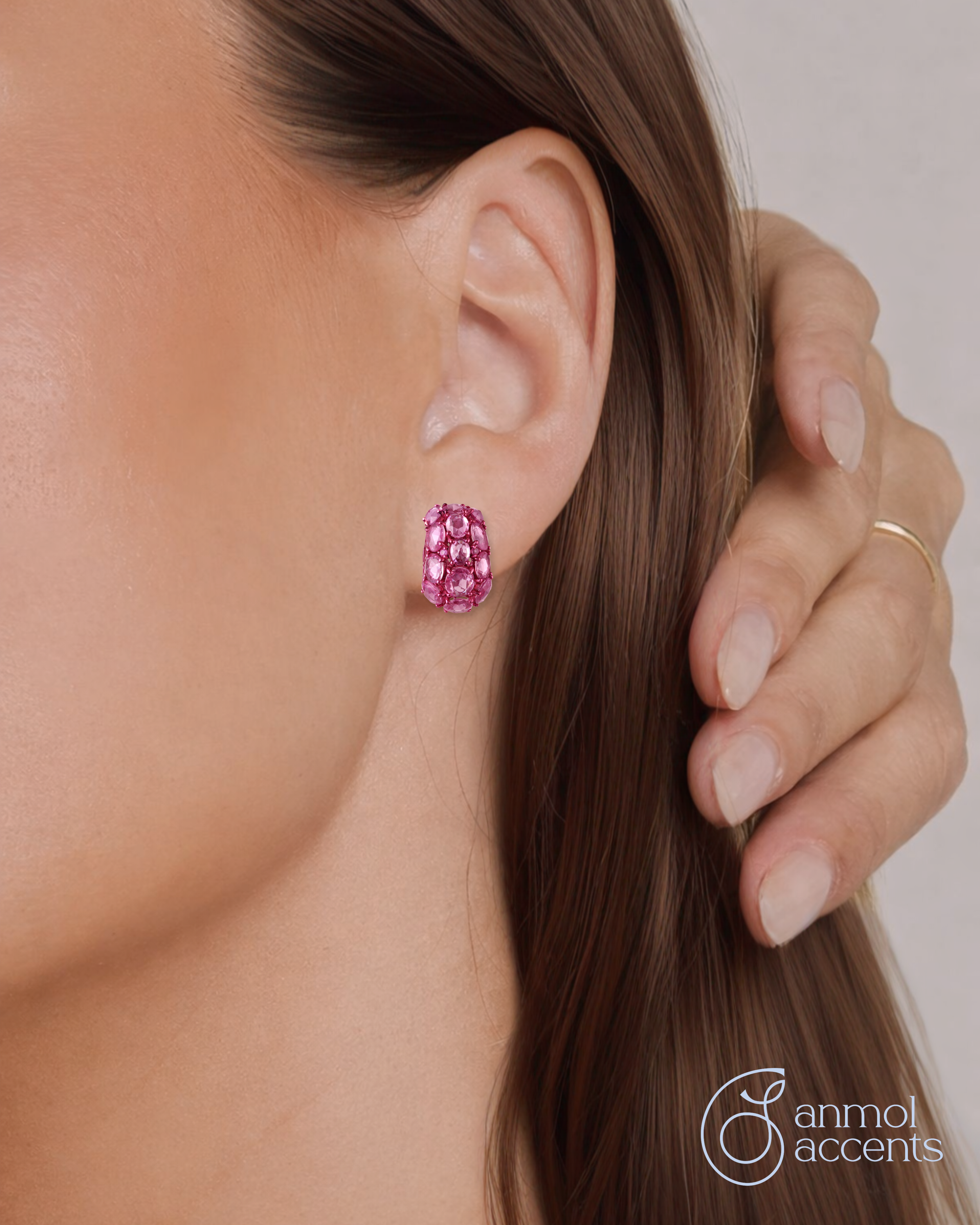 Sapphire Blush Grape Studs