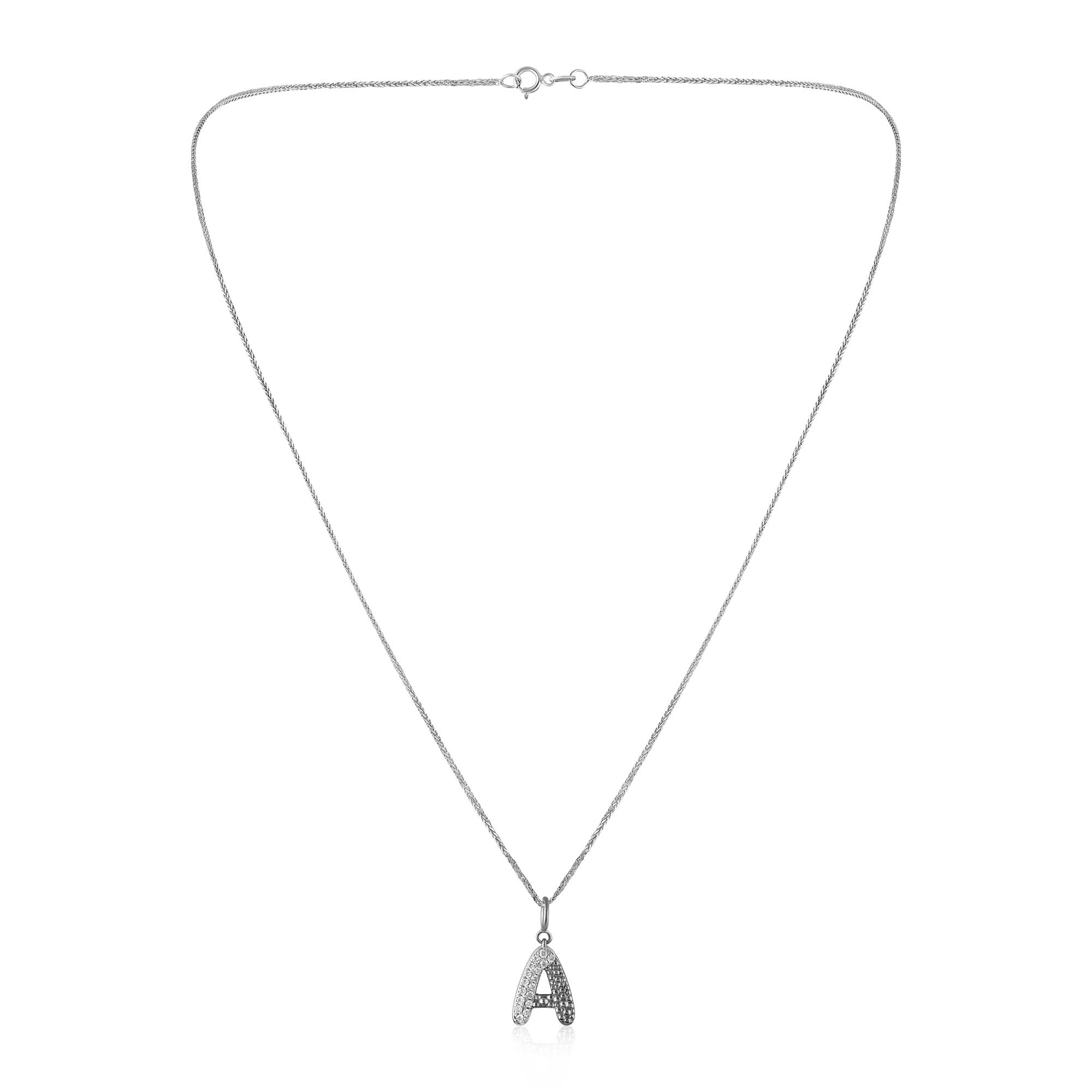 Arctic 'A' Brilliance Initial Charm Pendant