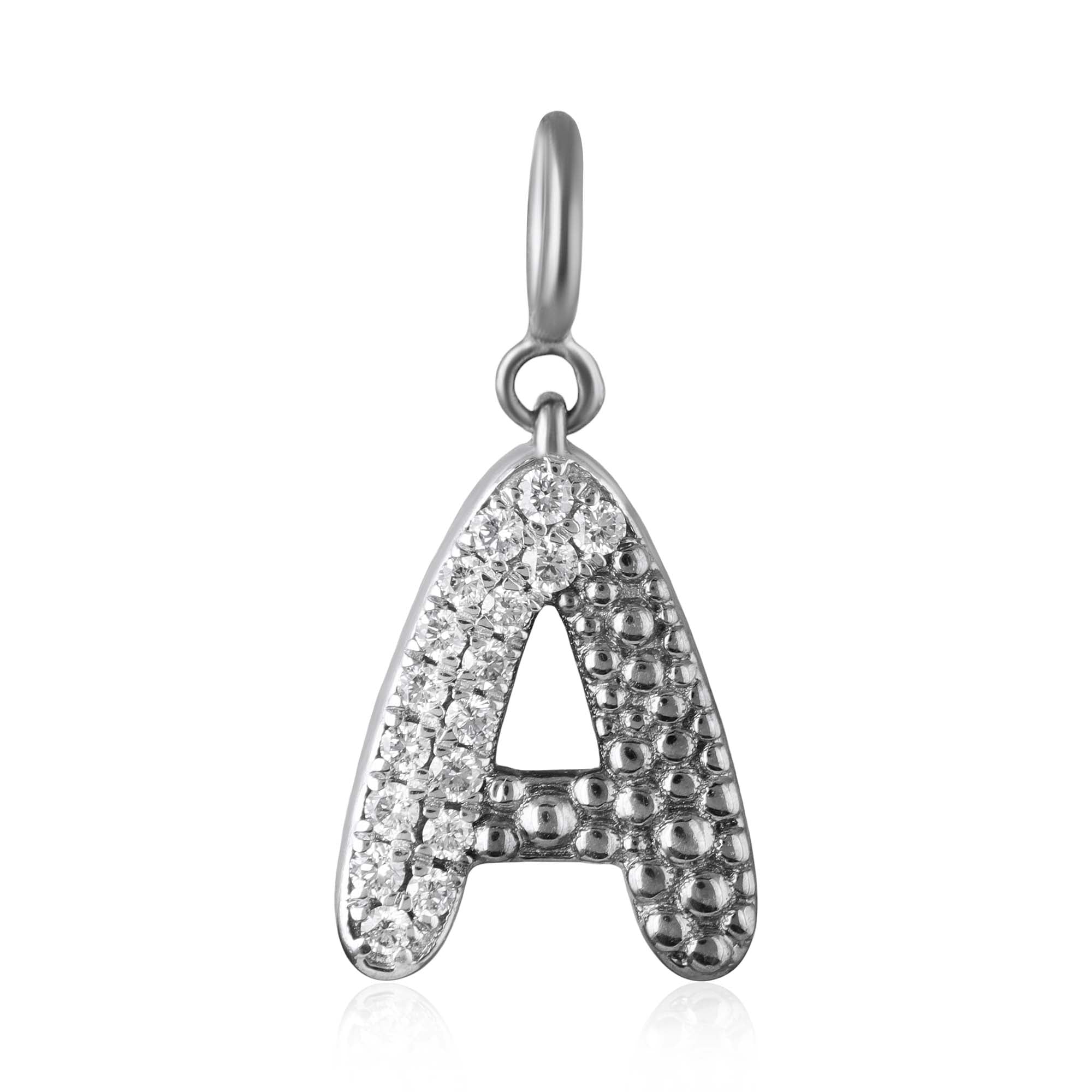 Arctic 'A' Brilliance Initial Charm Pendant