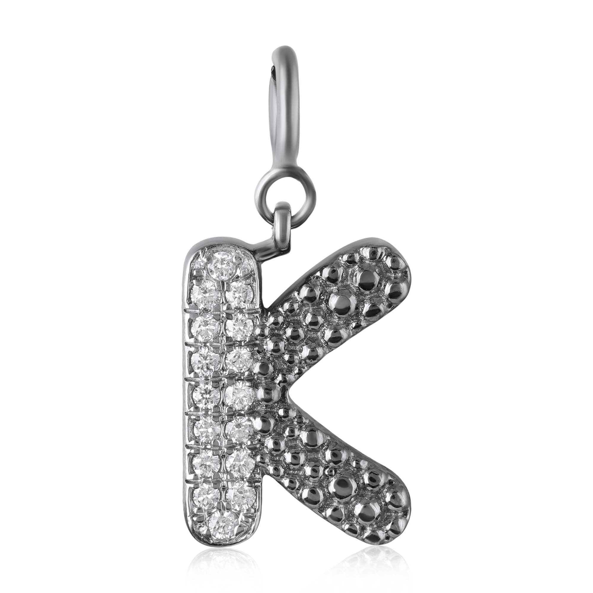 Arctic 'K' Brilliance Initial Charm Pendant