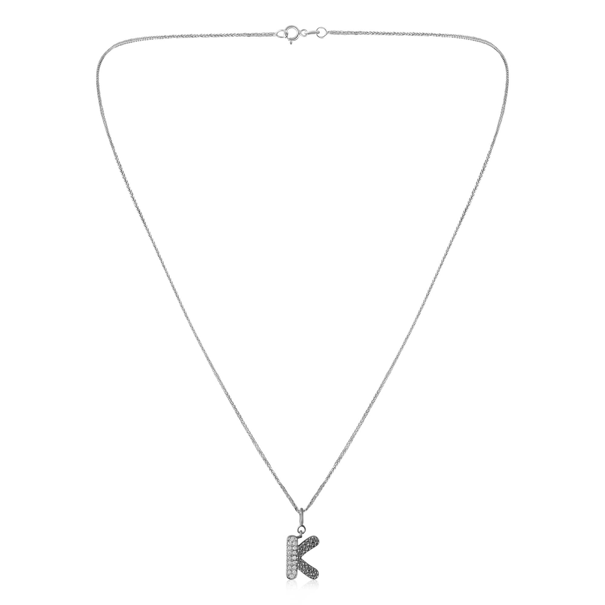 Arctic 'K' Brilliance Initial Charm Pendant