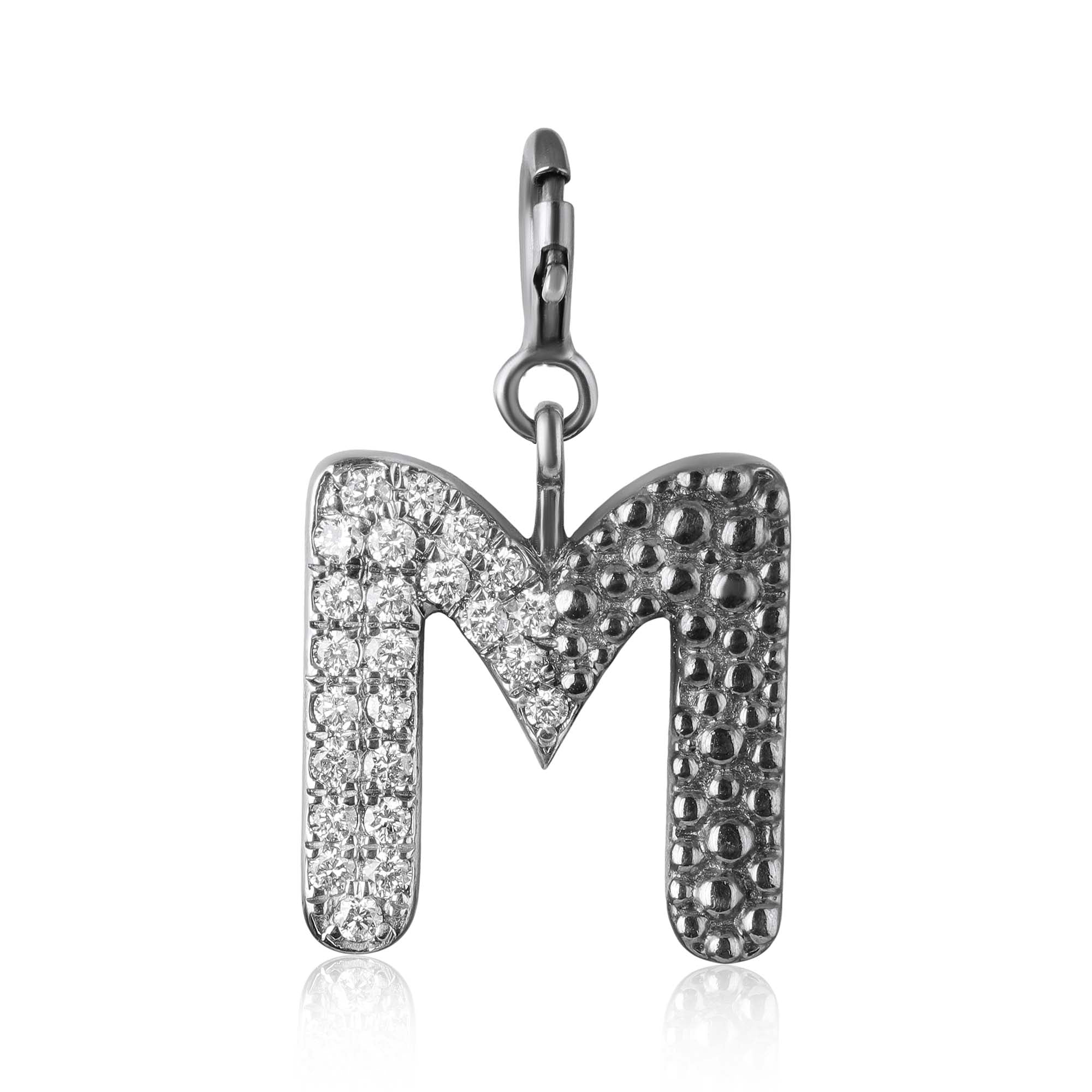 Arctic 'M' Brilliance Initial Charm Pendant