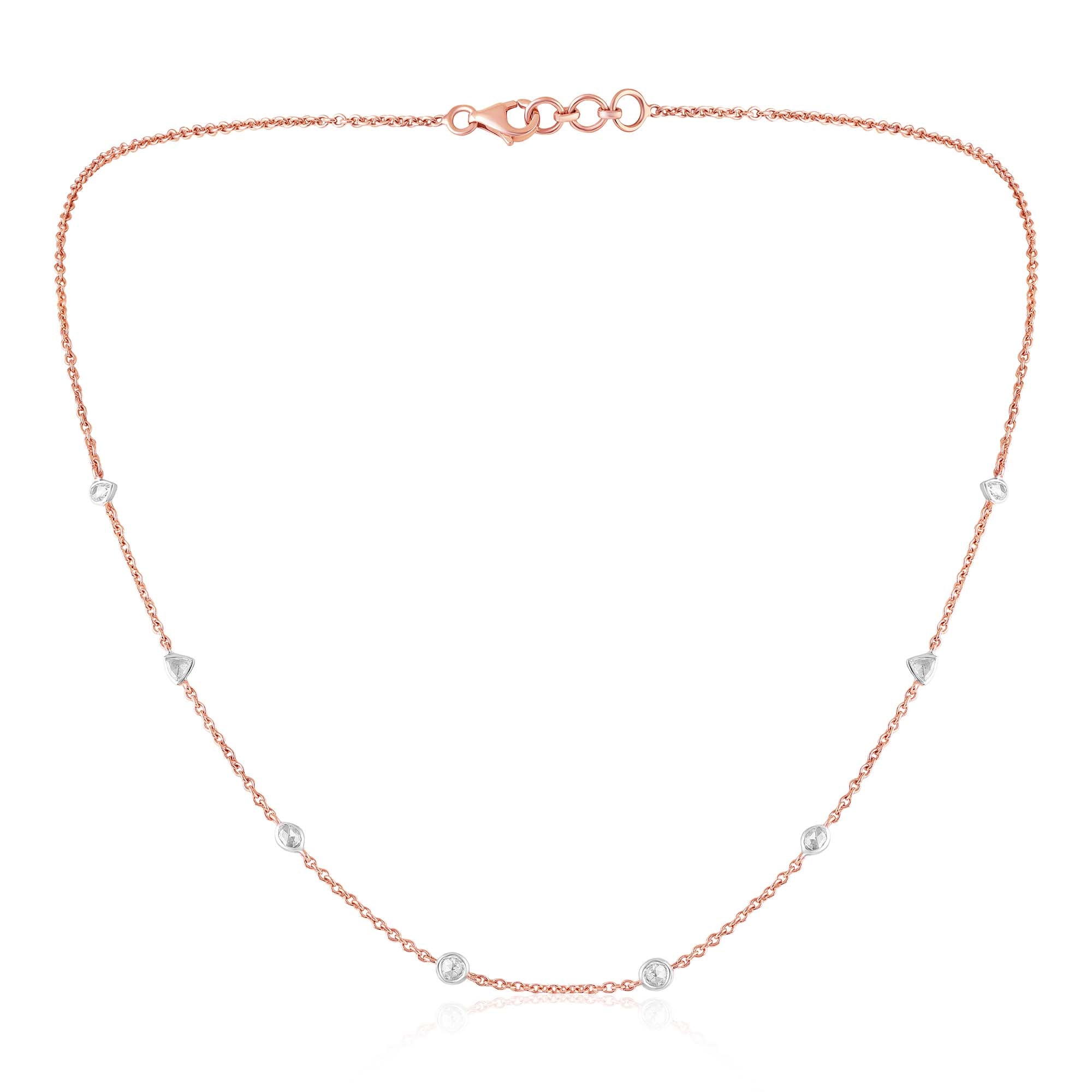 Blush Rose Cut Diamond Necklace
