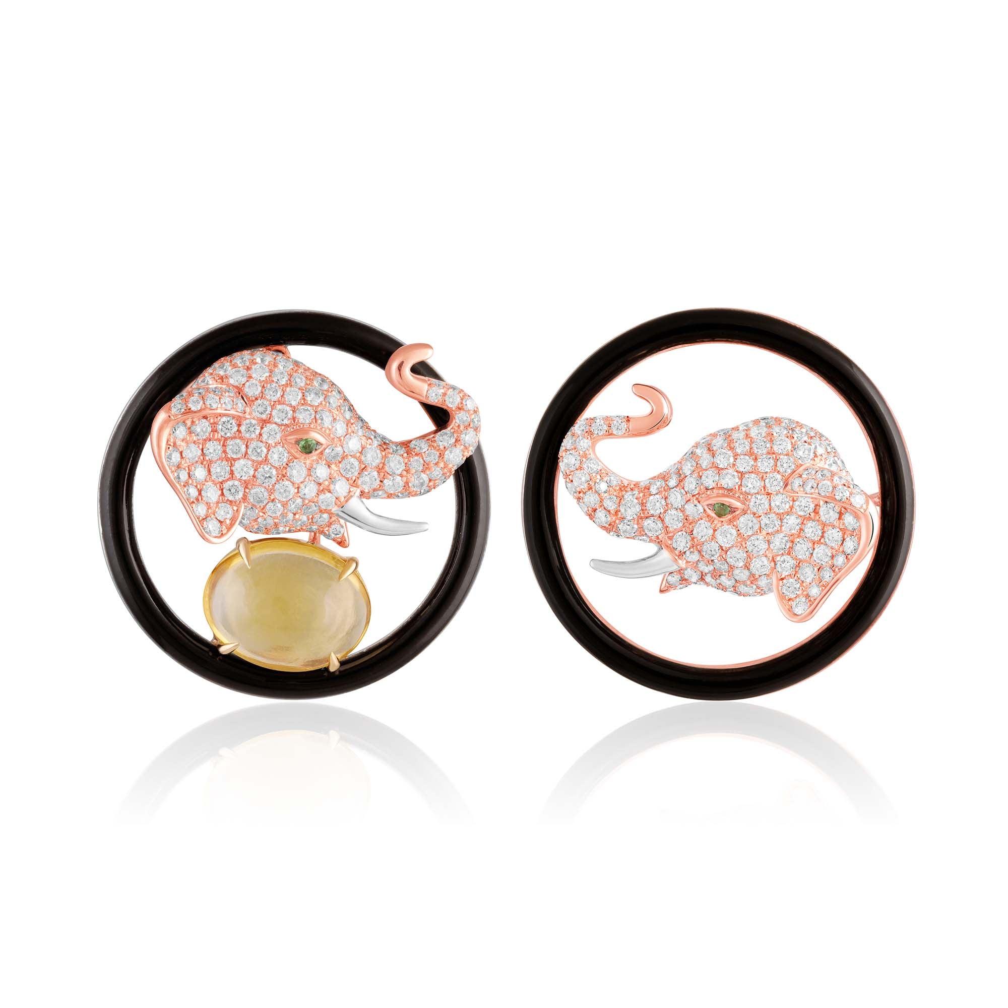 Citrine Elephant Studs