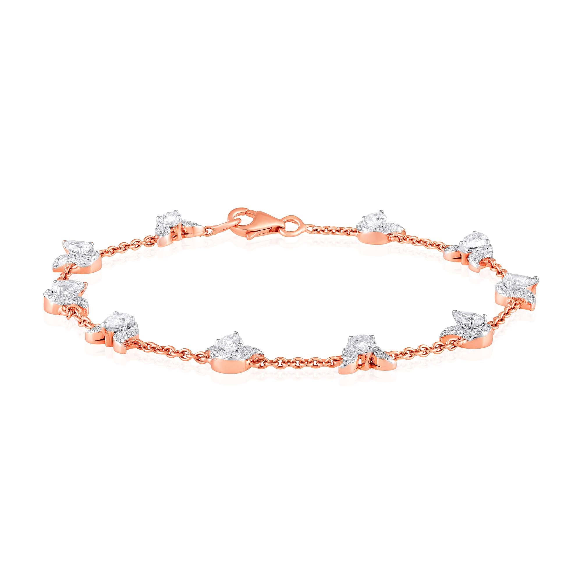 Blooming Chain Natural Diamond Bracelet - Maximal