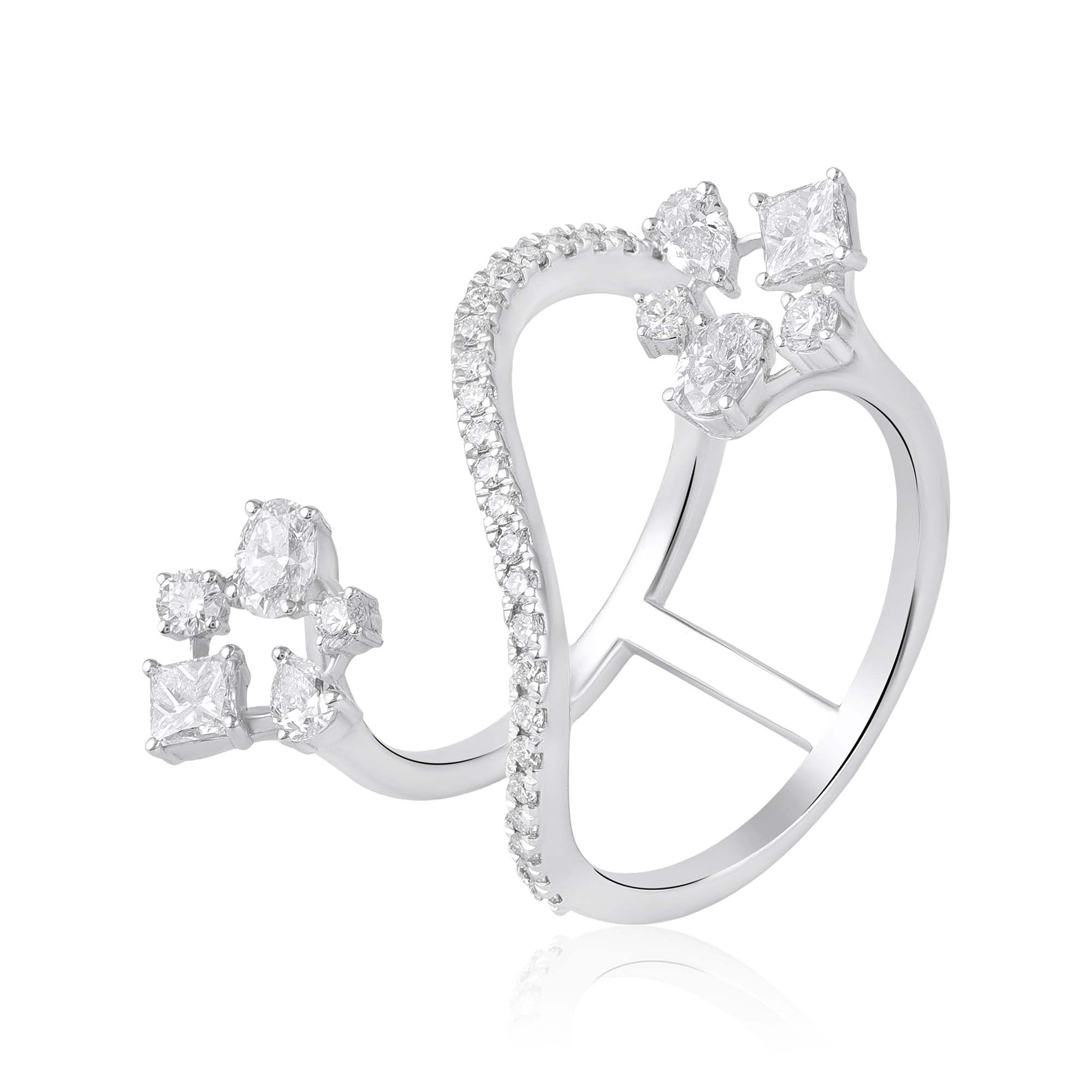 Flora Asymmetry Embrace Diamond Ring