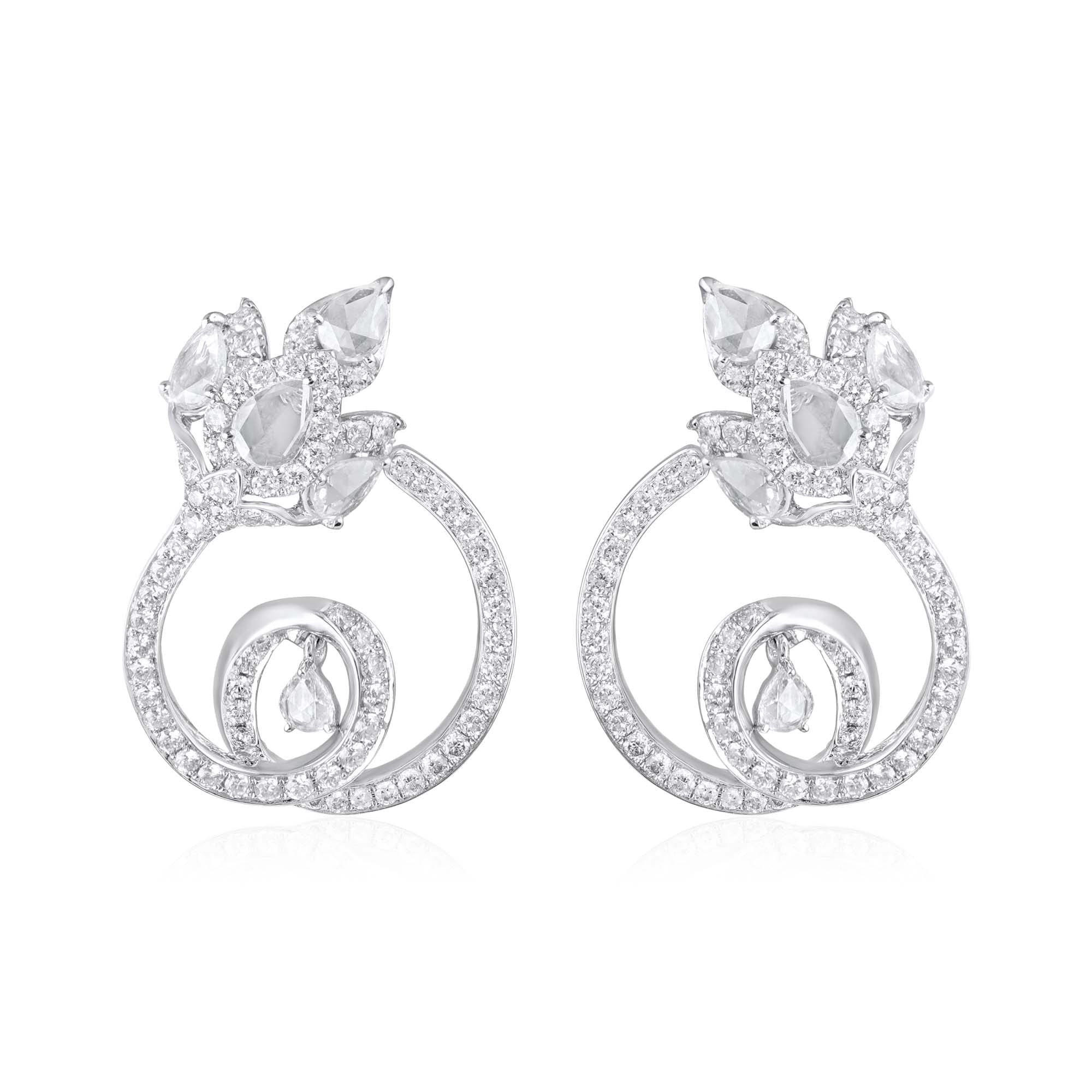 Bloomed Swirl Natural Diamond Studs