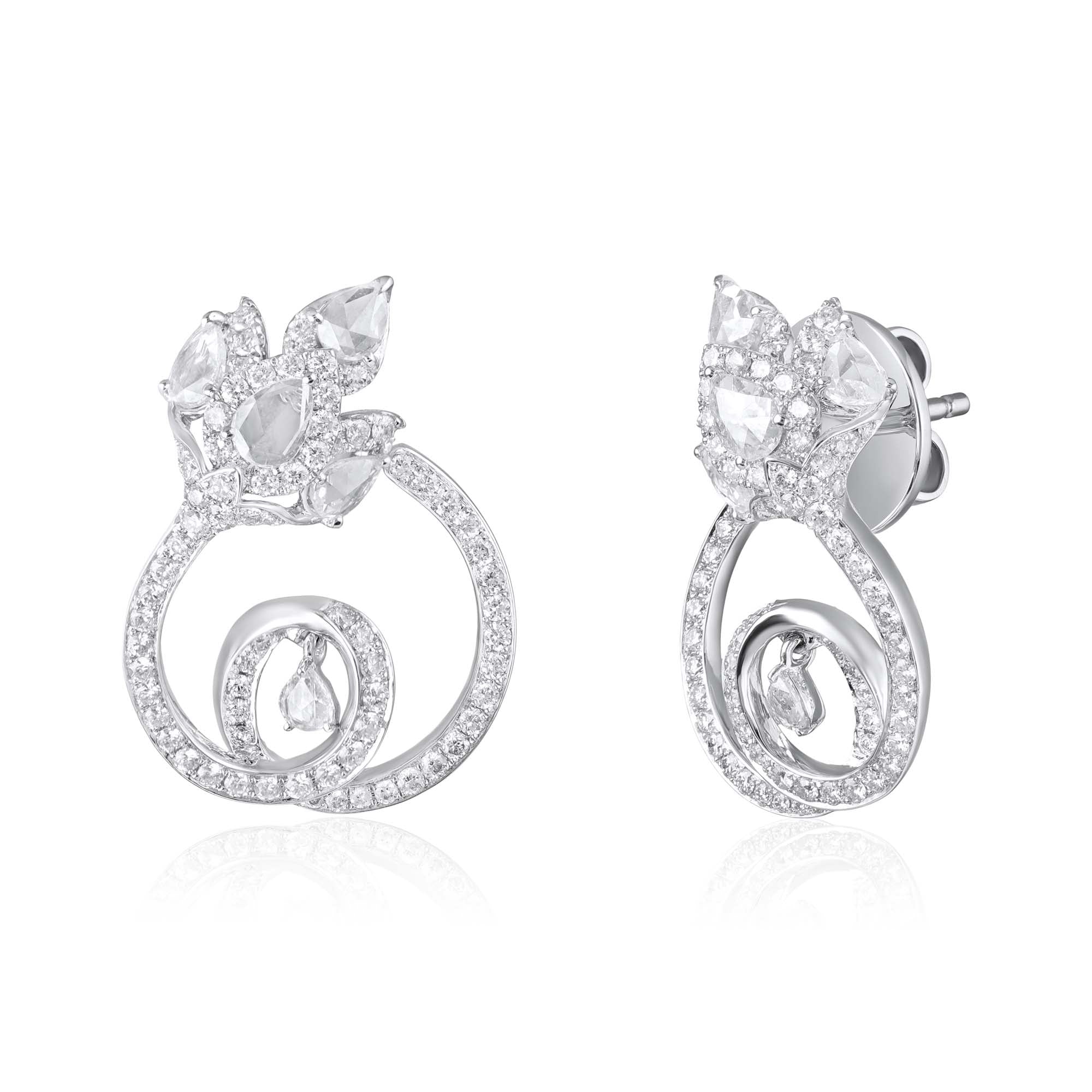 Bloomed Swirl Natural Diamond Studs