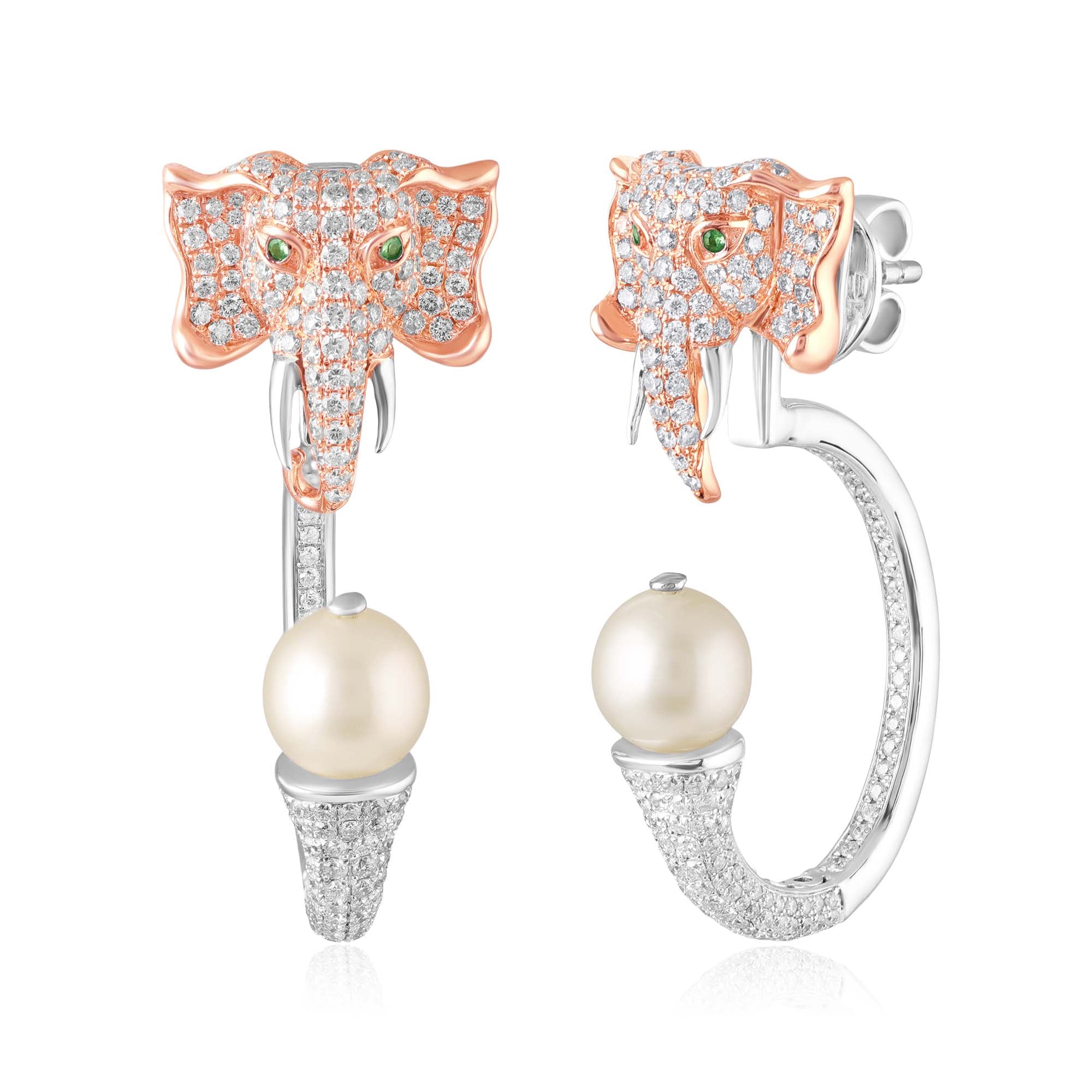 Pearl Tusker Drop Studs-Dangler Earrings