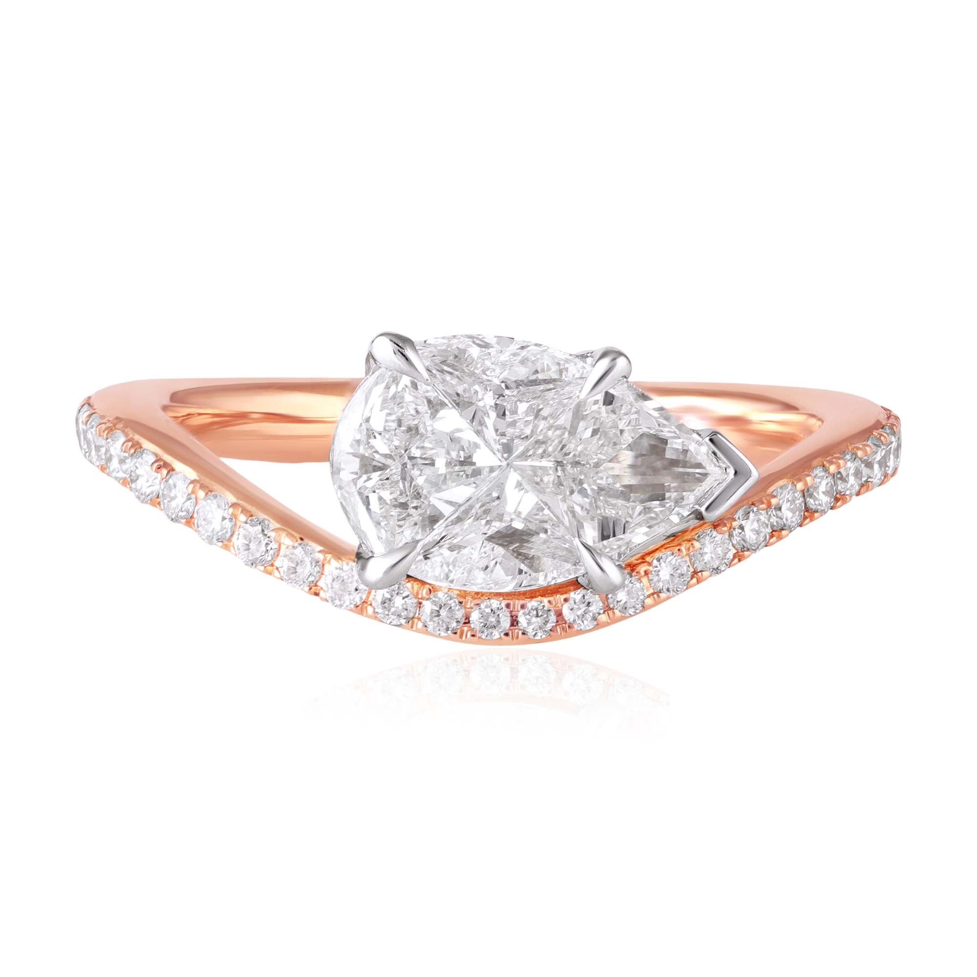 Pear Swing Accent Diamond Ring
