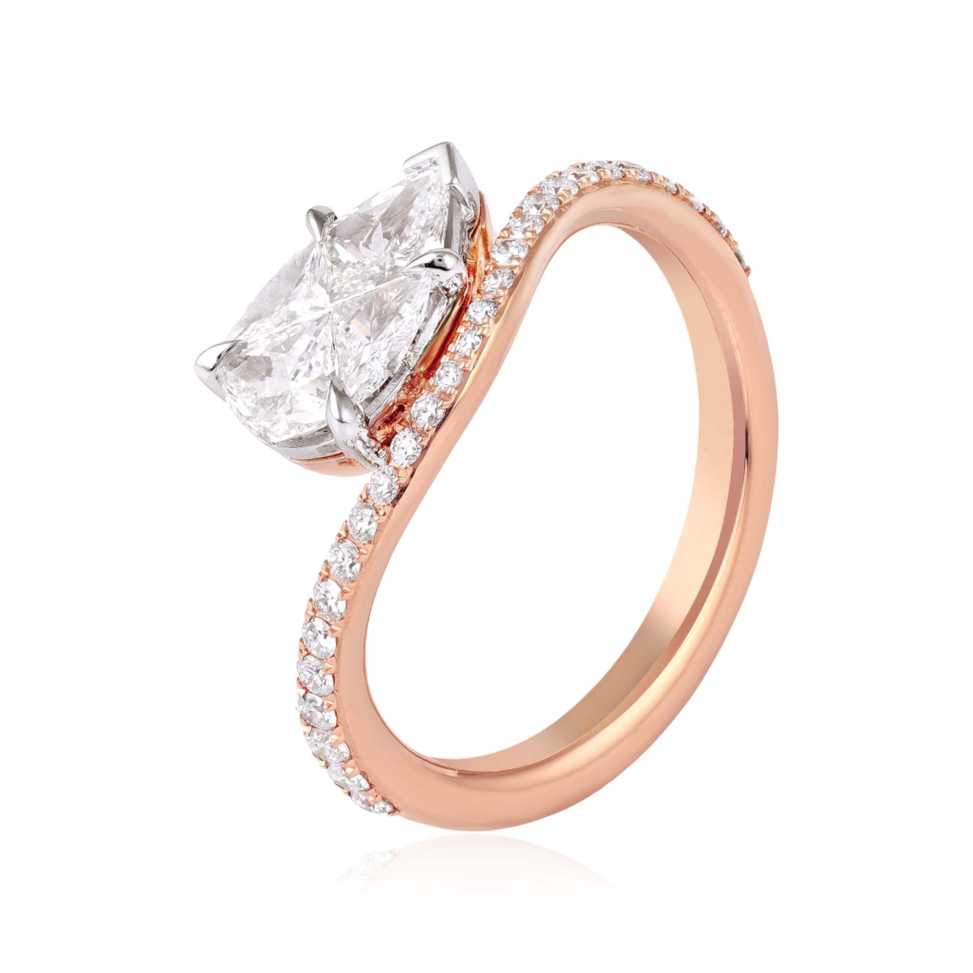 Pear Swing Accent Diamond Ring