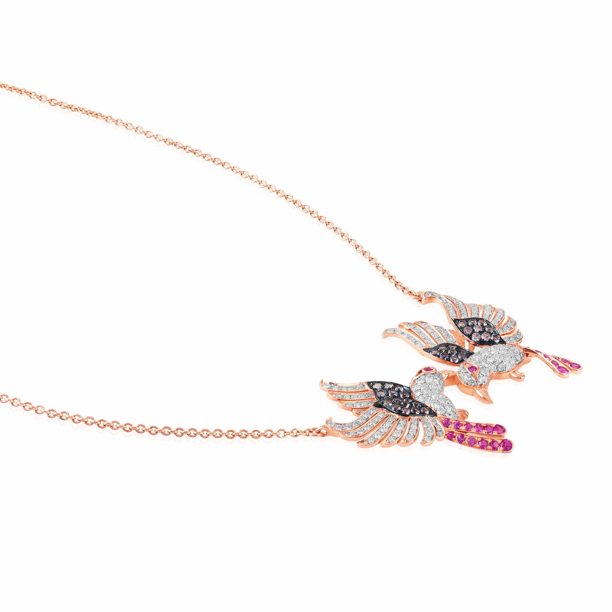 Rose Sapphire Wings Pendant