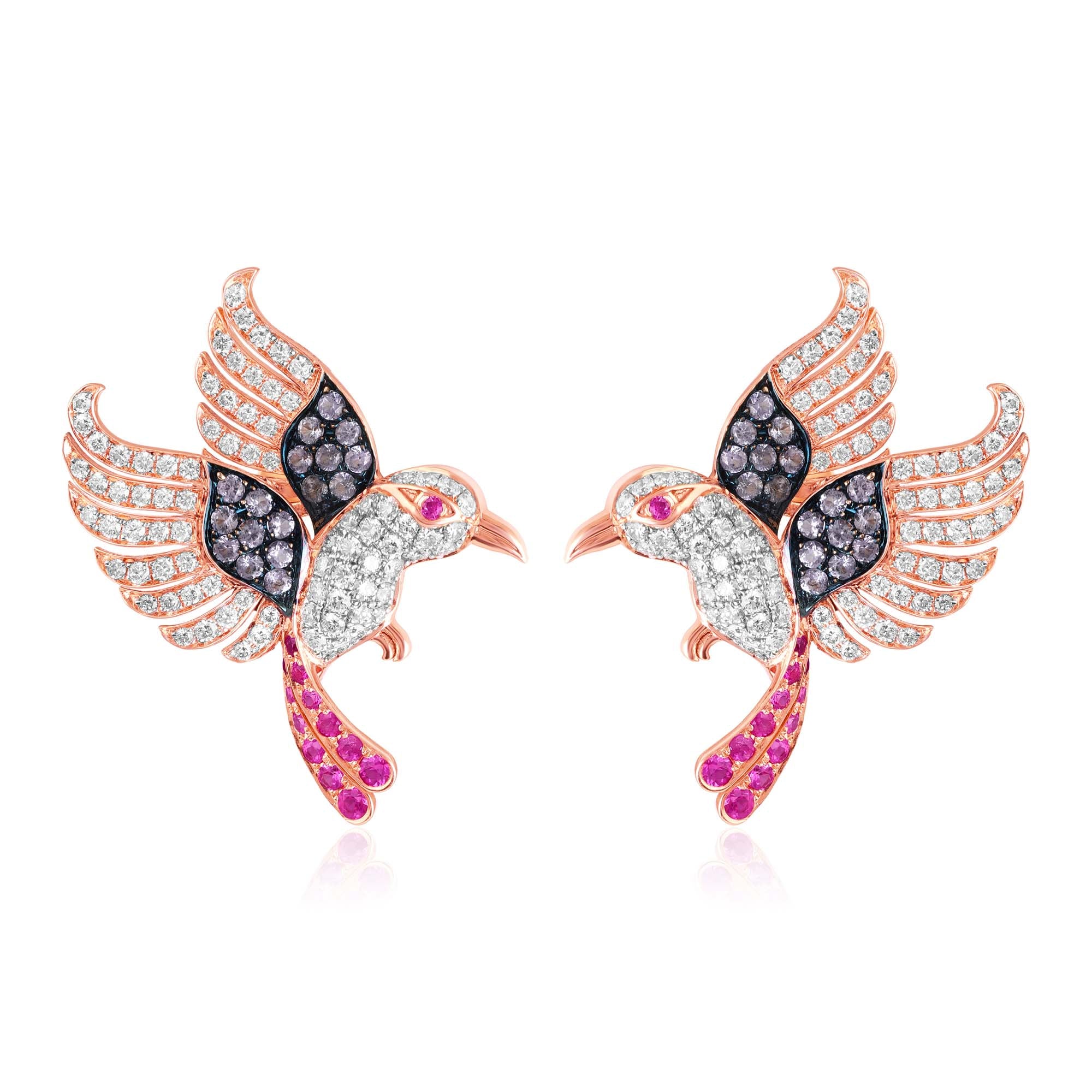 Rose Sapphire Wings Pendant