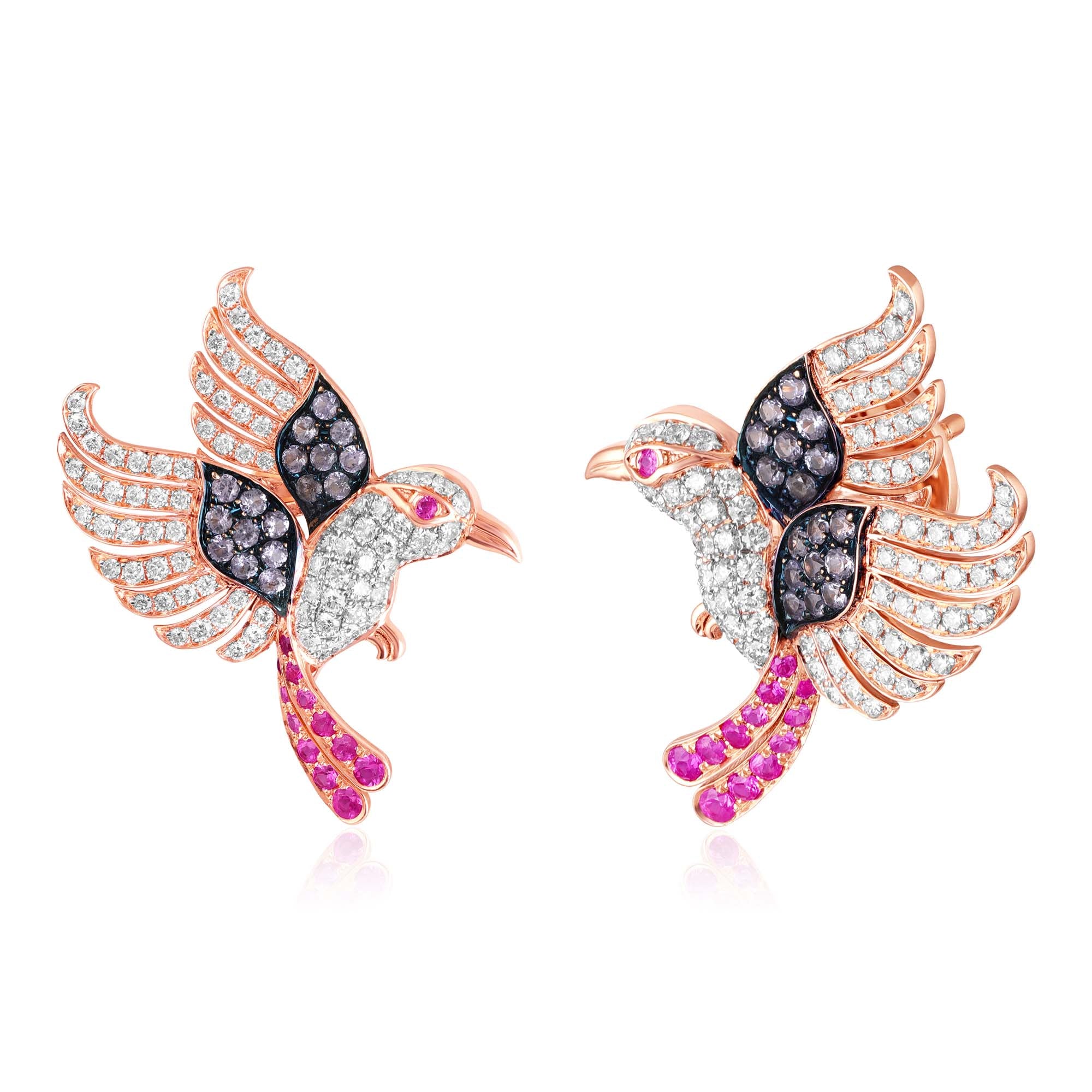 Rose Sapphire Wings Pendant