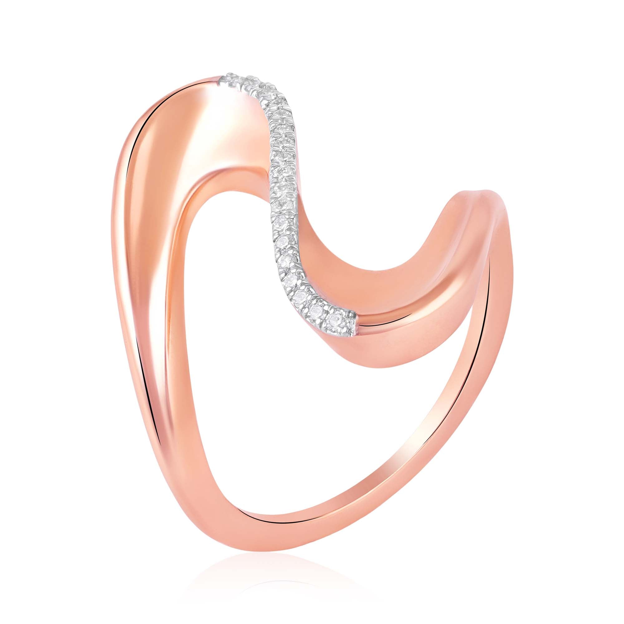 Rose Curve Natural Diamond Ring