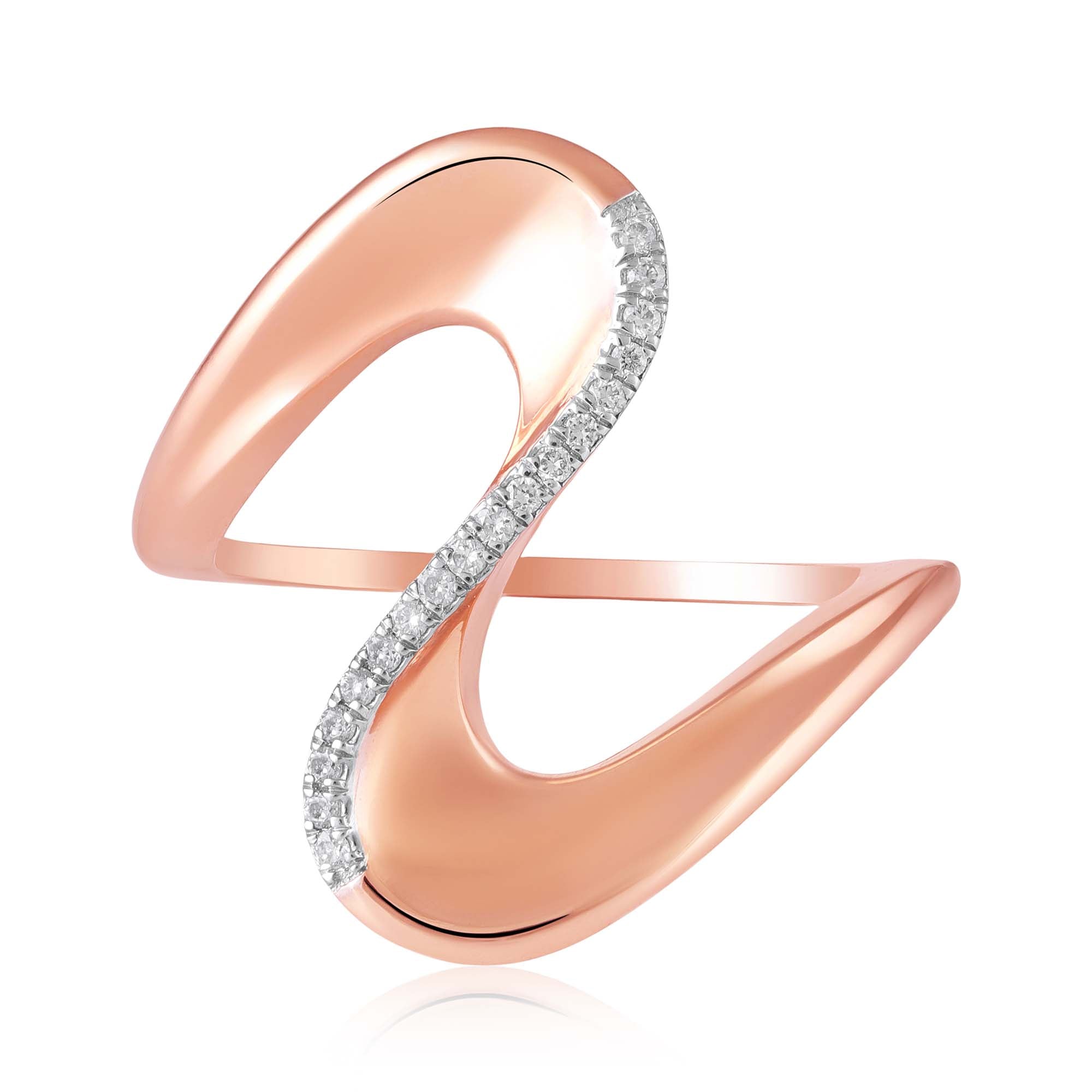 Rose Curve Natural Diamond Ring