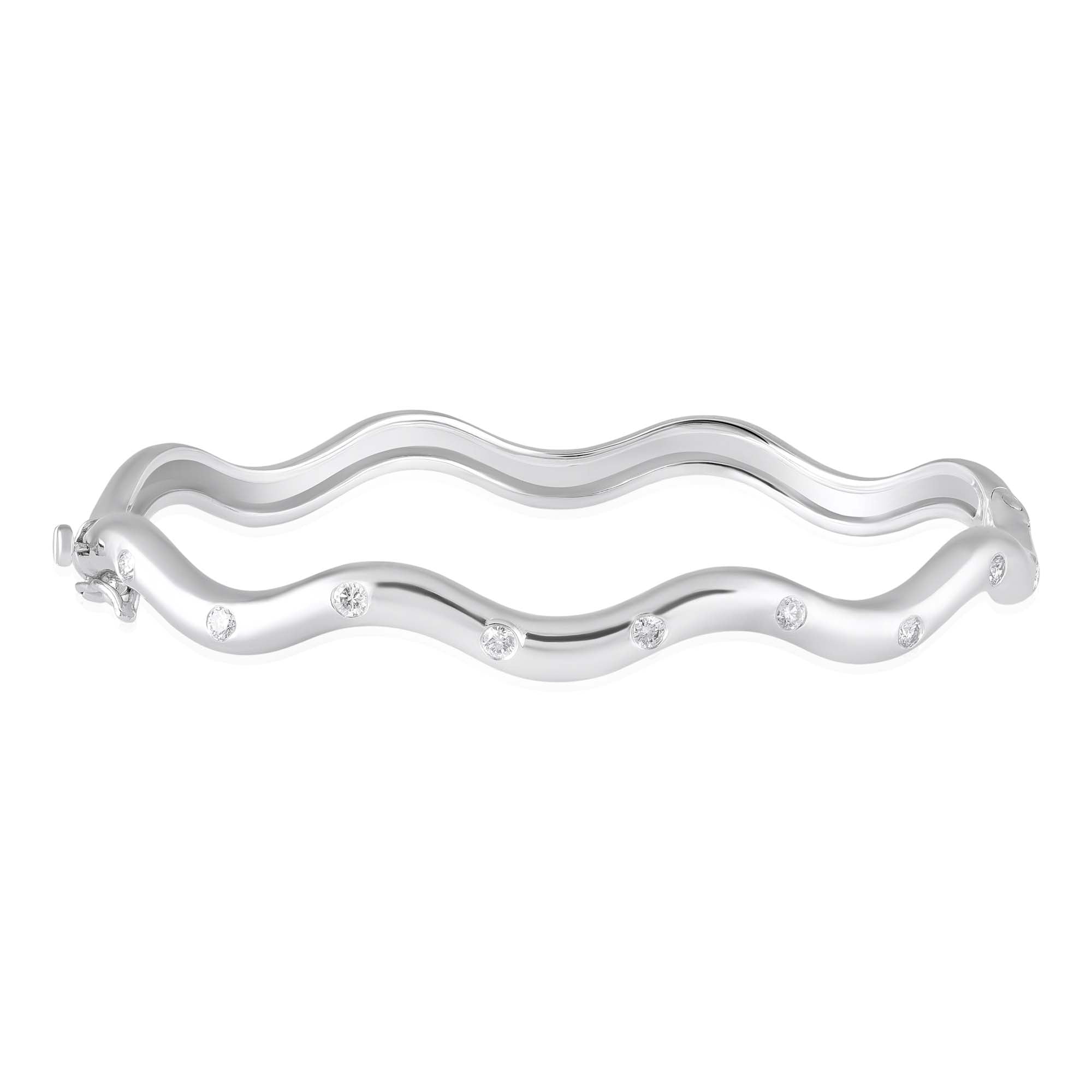 Signature Wave White Gold Bracelet