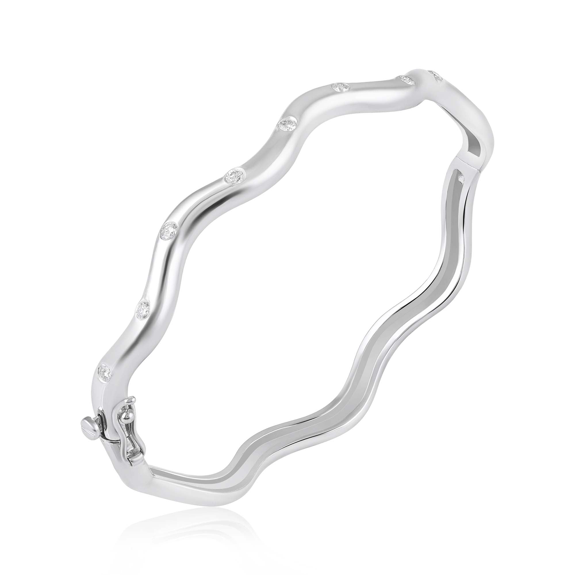 Signature Wave White Gold Bracelet