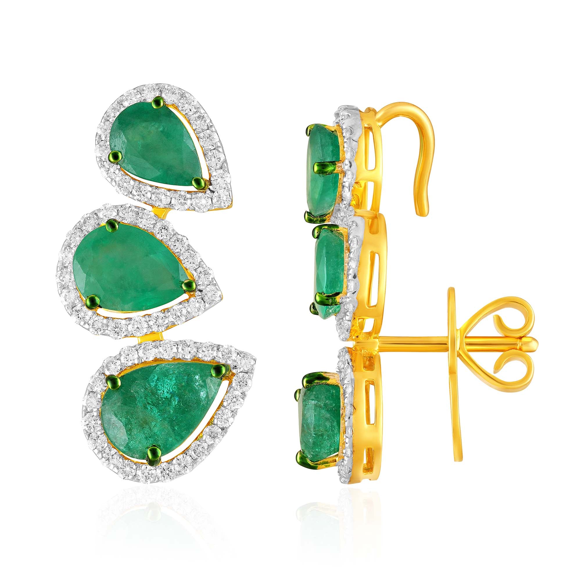 Emerald Trinity Studs