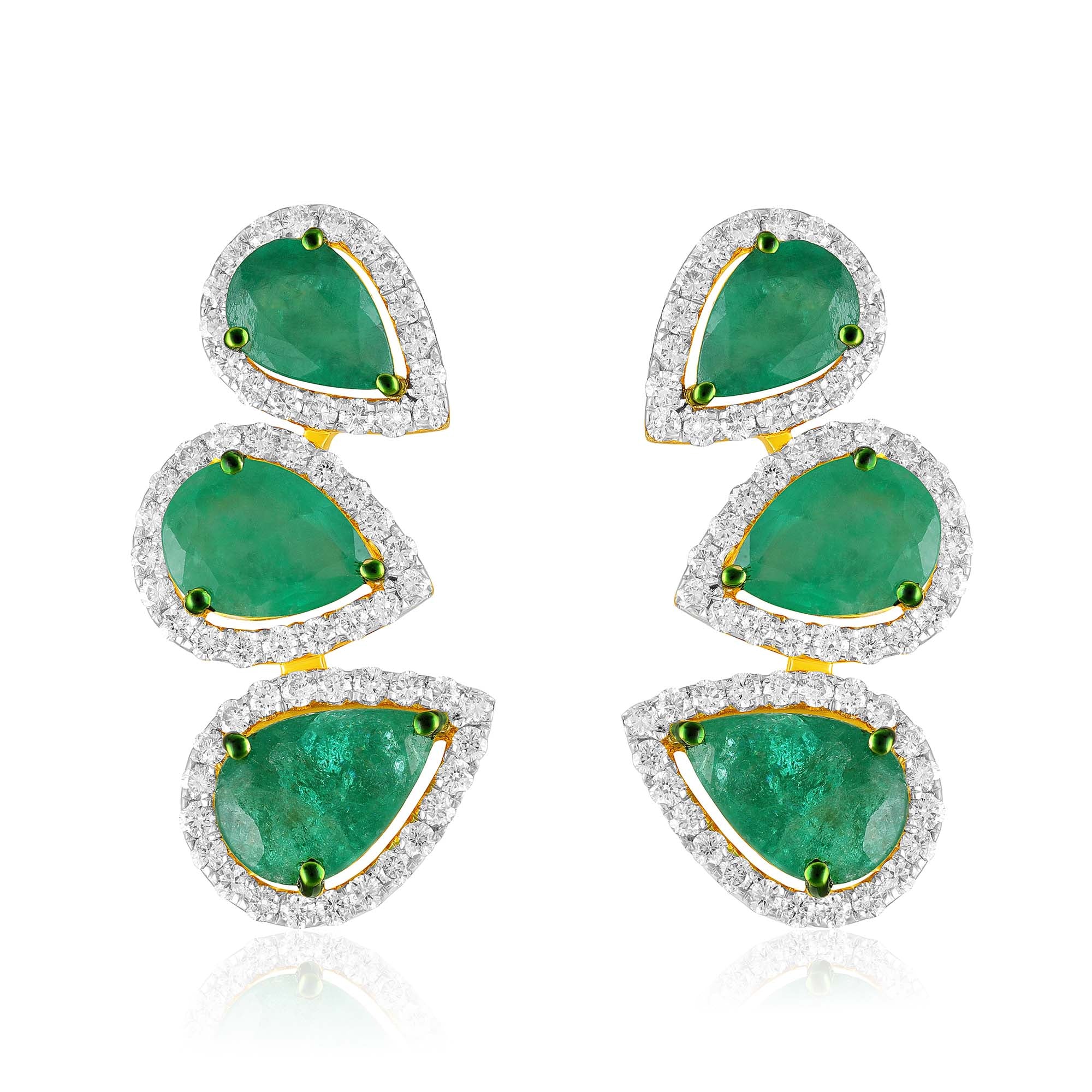 Emerald Trinity Studs