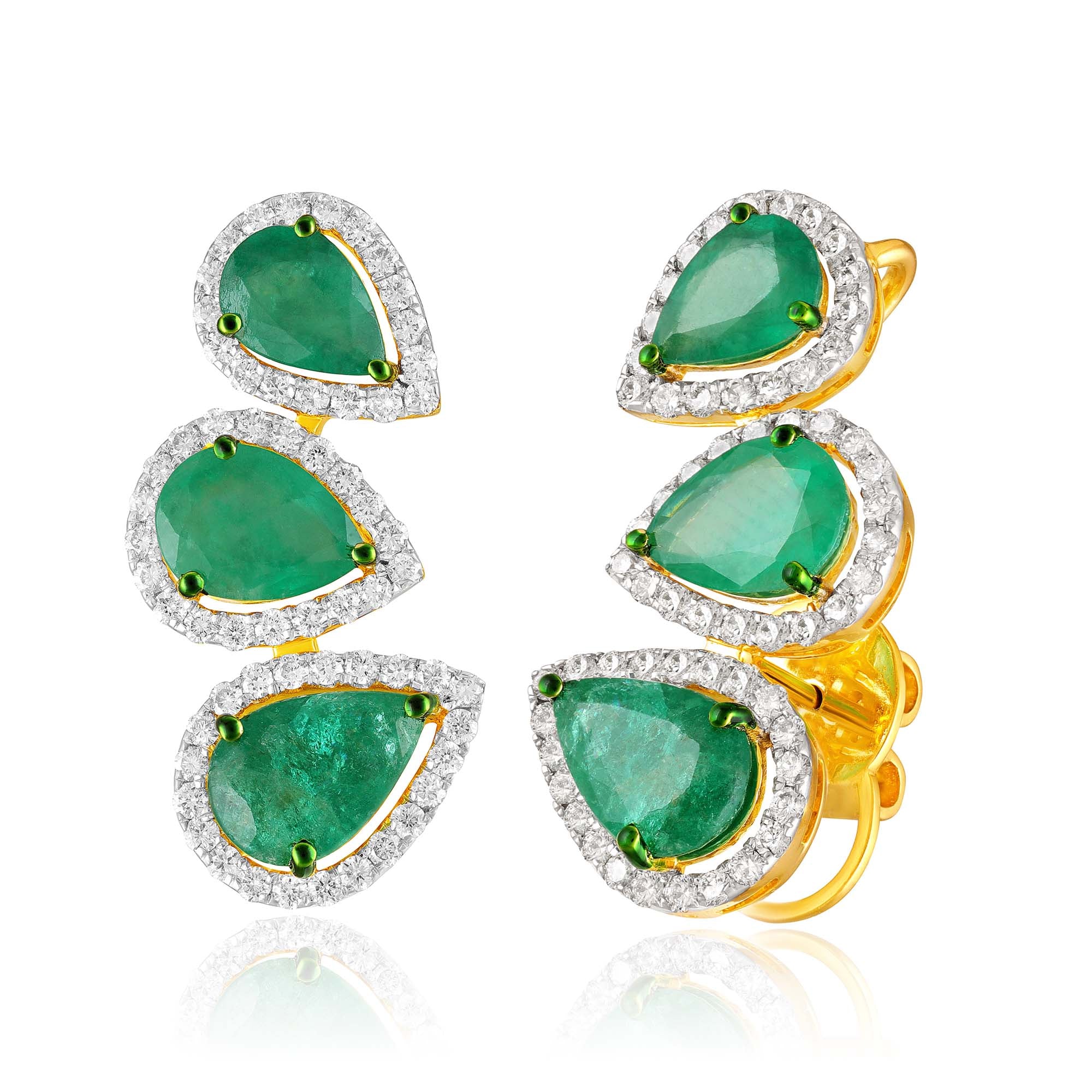 Emerald Trinity Studs
