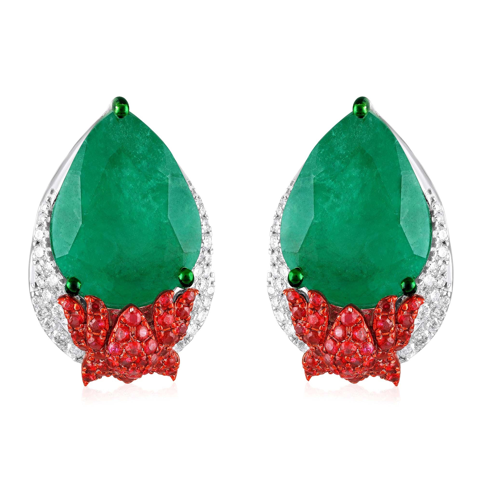 Verdant Emerald Drop Studs