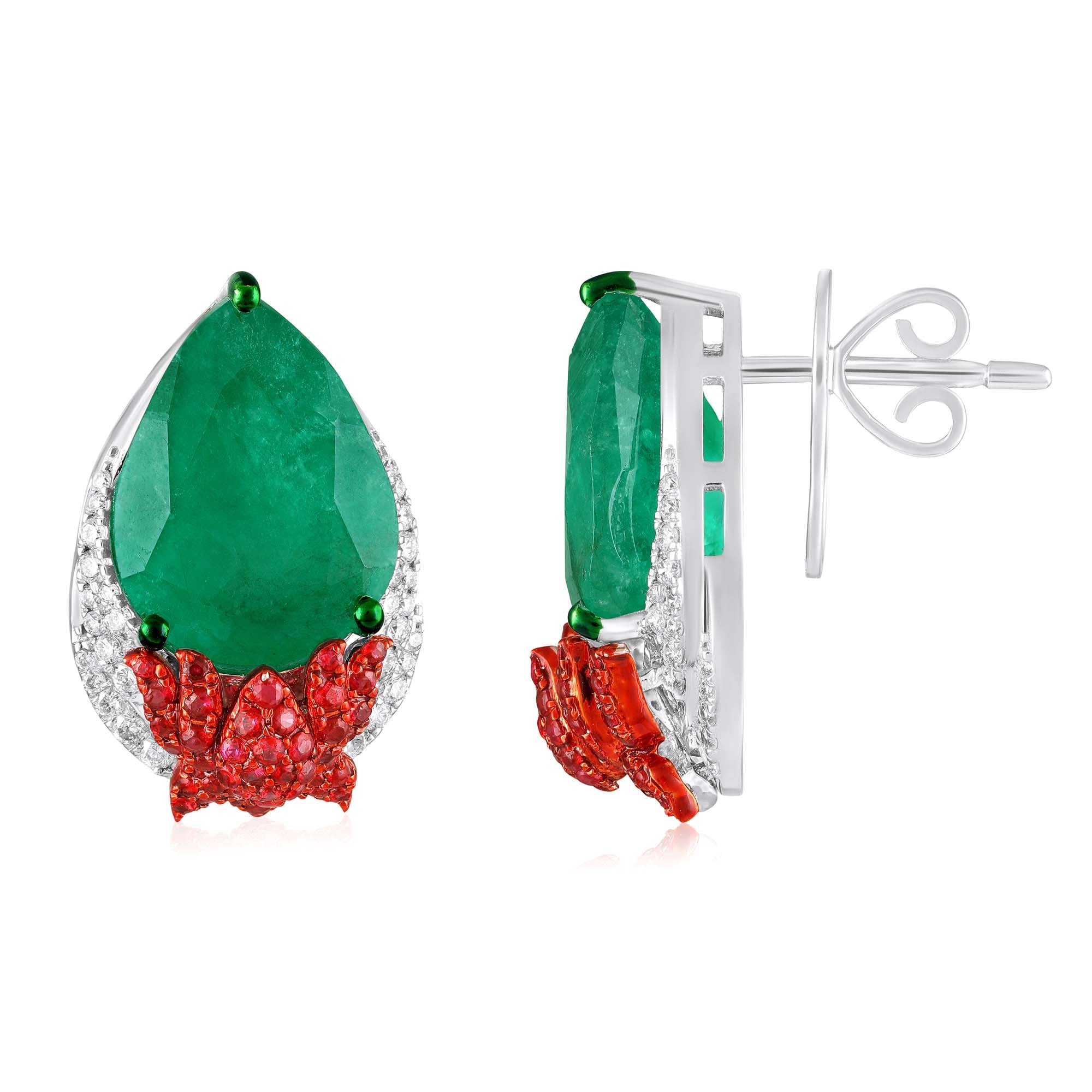 Verdant Emerald Drop Studs