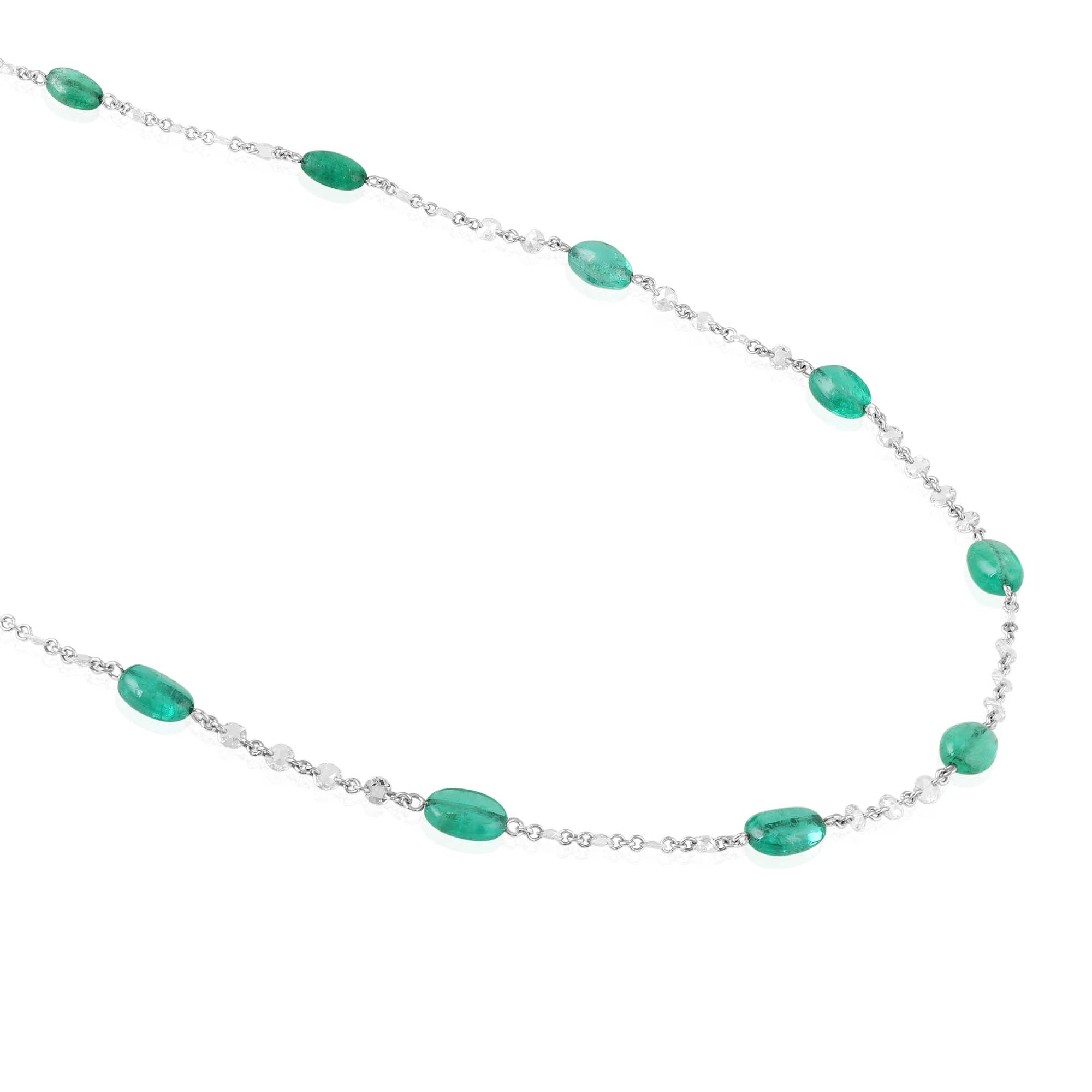 Verdant Rosecut Diamond Emerald Chain