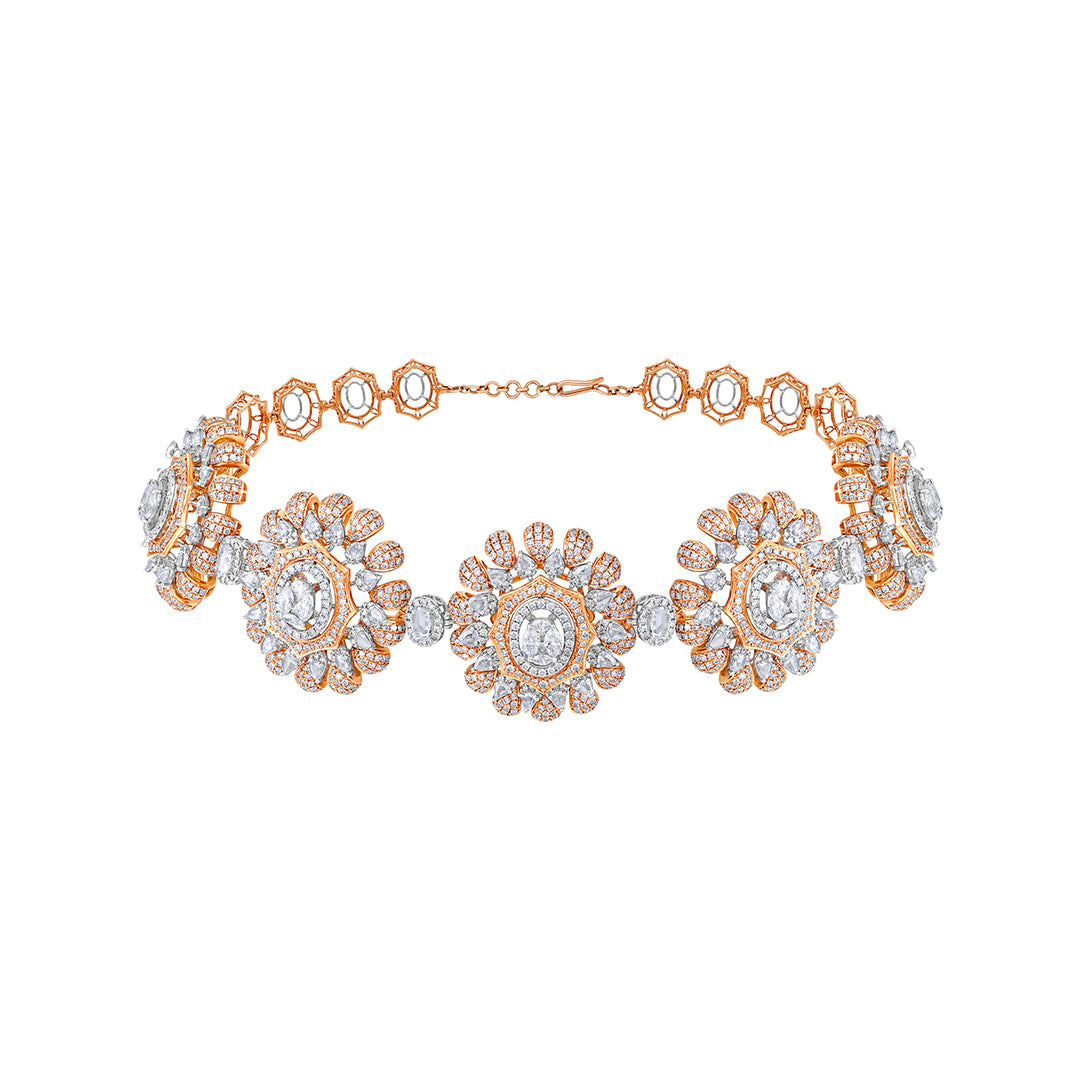 Diamond Floral Mosaic Choker