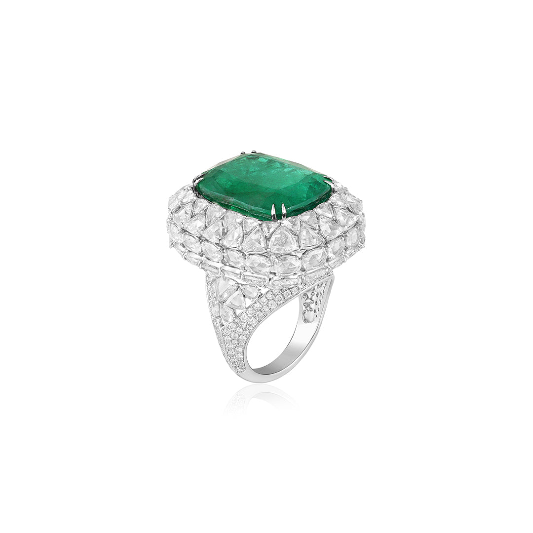 Emerald Cluster Ring