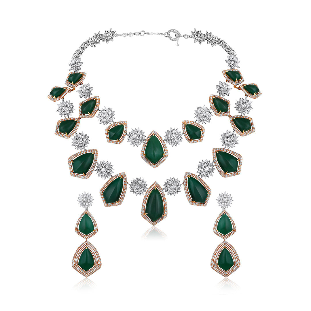 Emerald Teardrop Grandeur Set