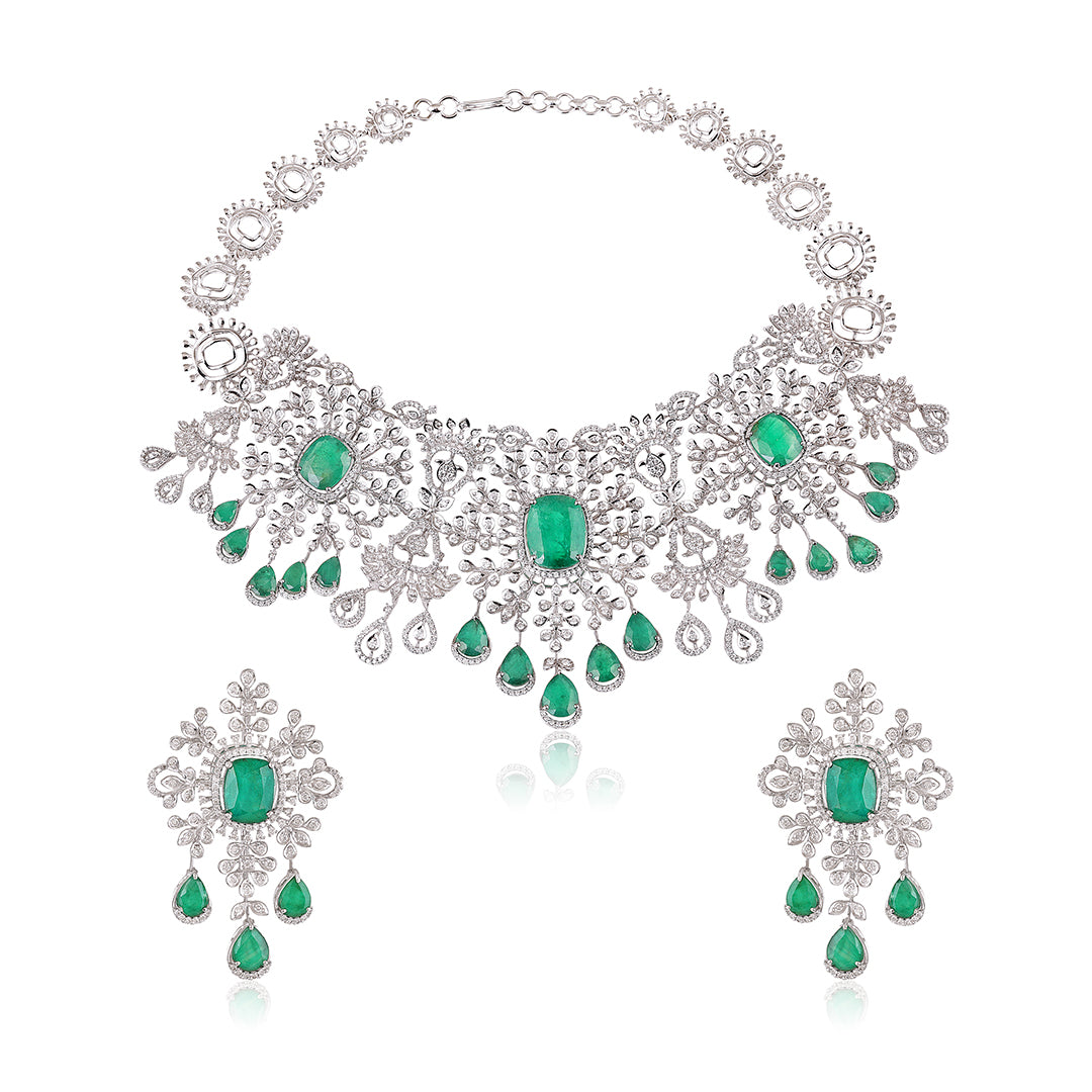 Flora Grace Emerald Necklace set