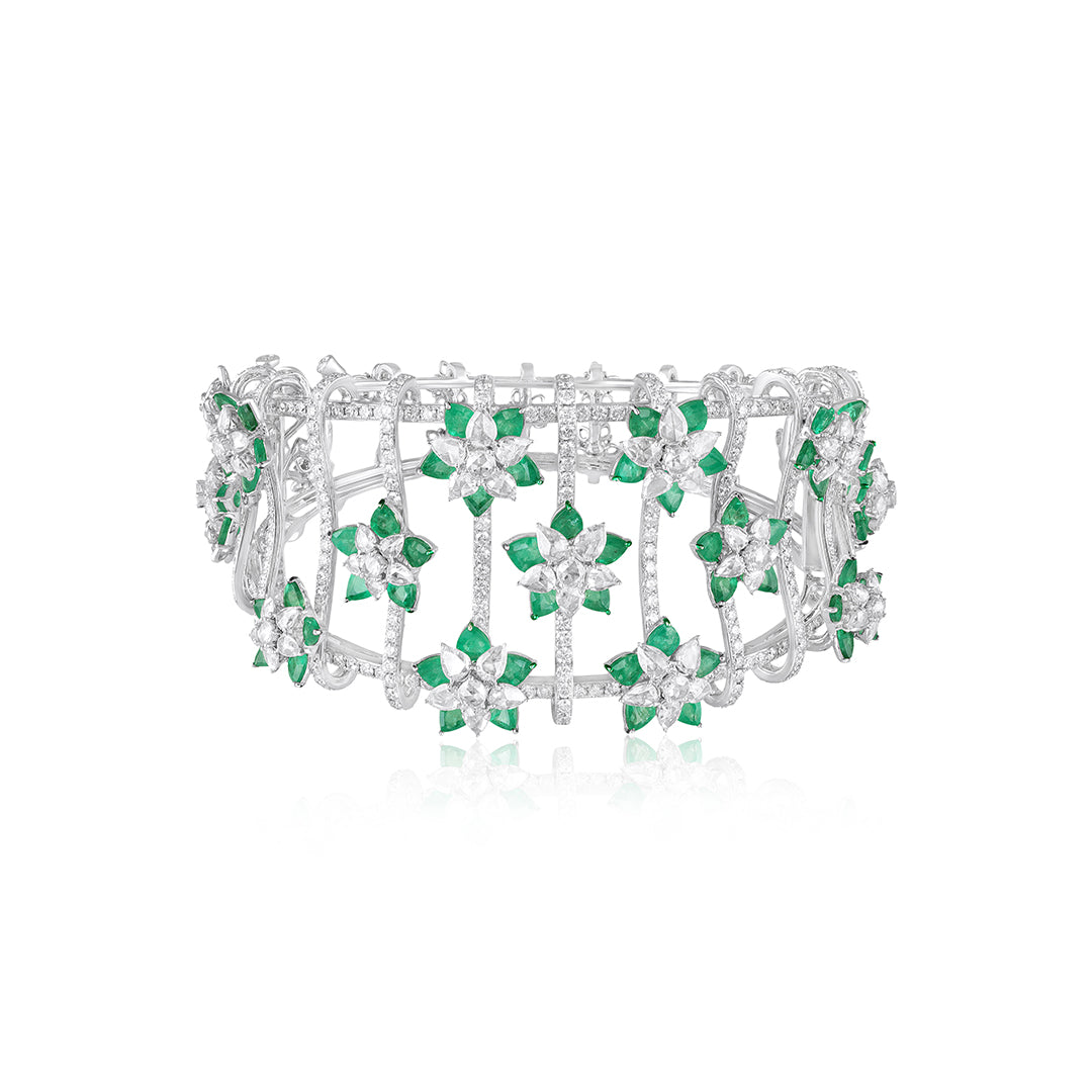 Floral Aura Bangle Bracelet