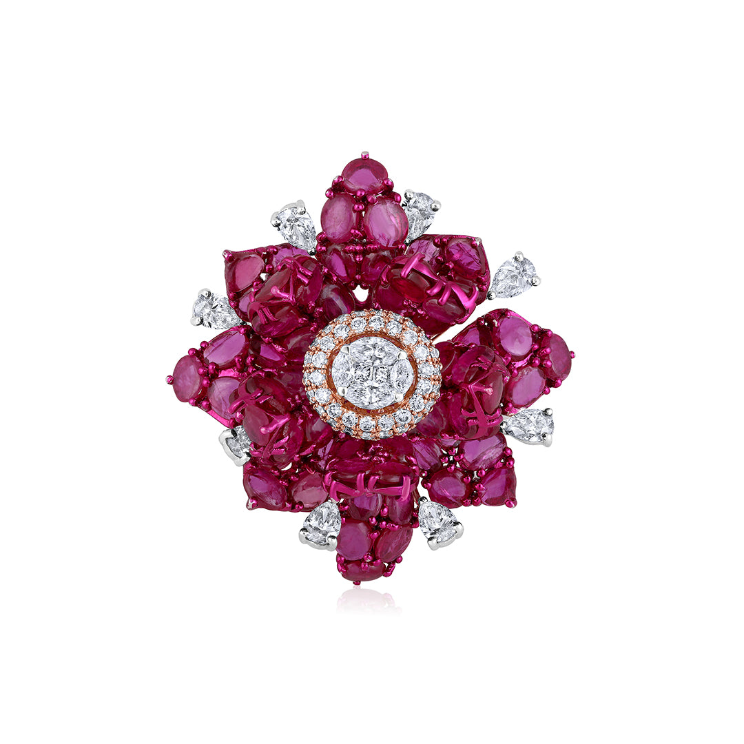 Floral Ruby Splendour ring