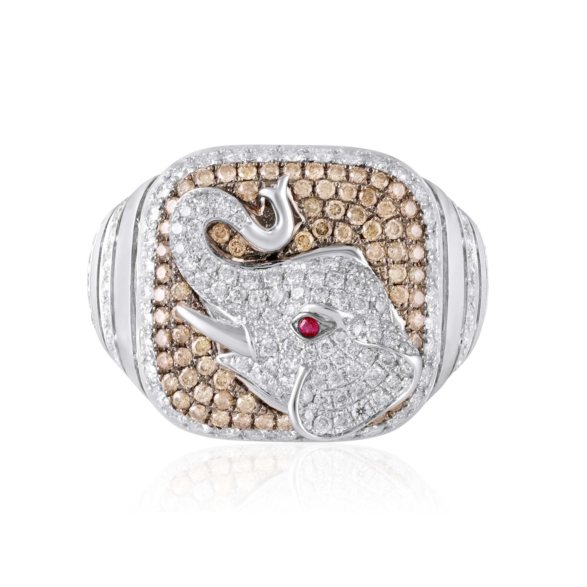 Mocha Tusker Diamond Unisex Ring