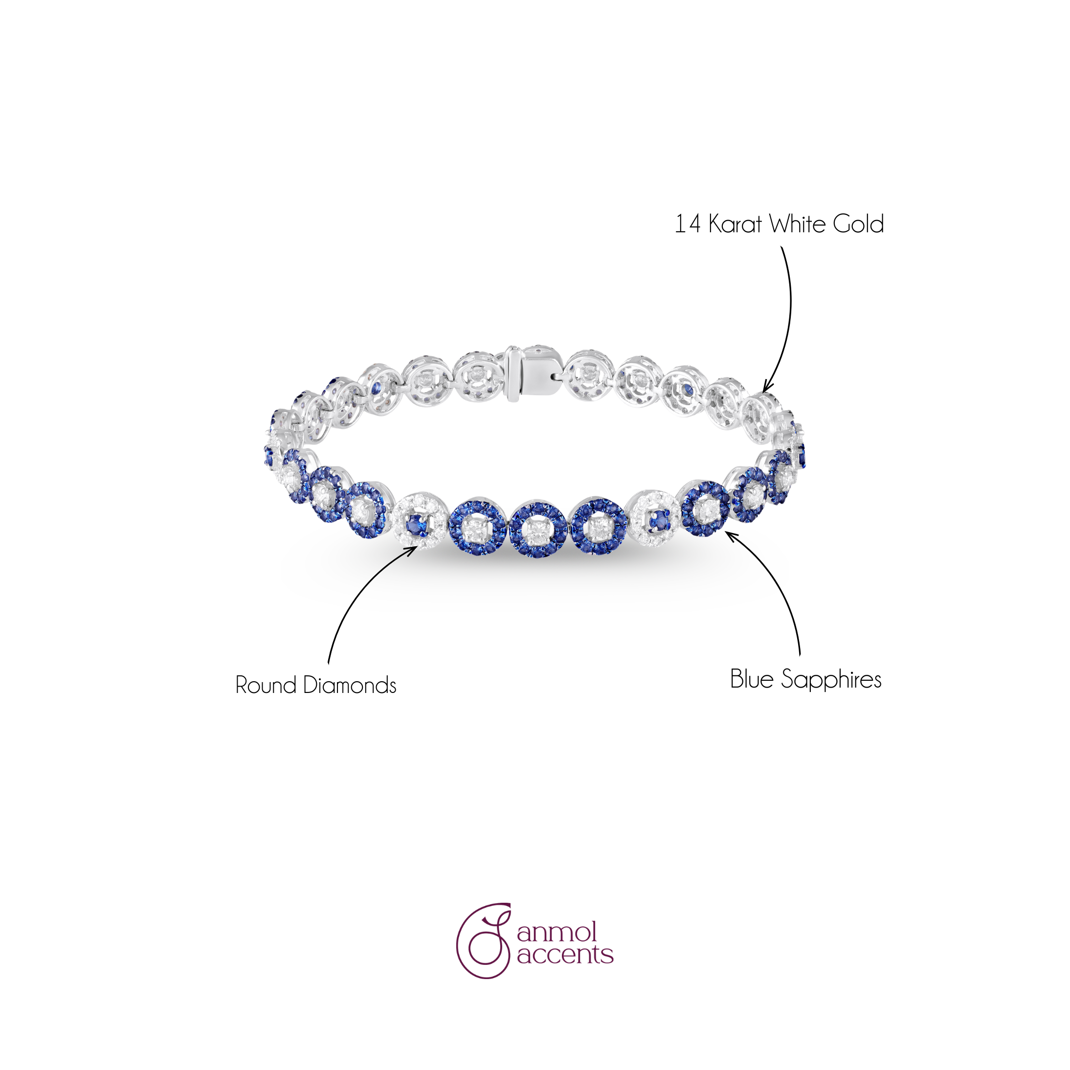 Eternal Protection Link Sapphire Bracelet