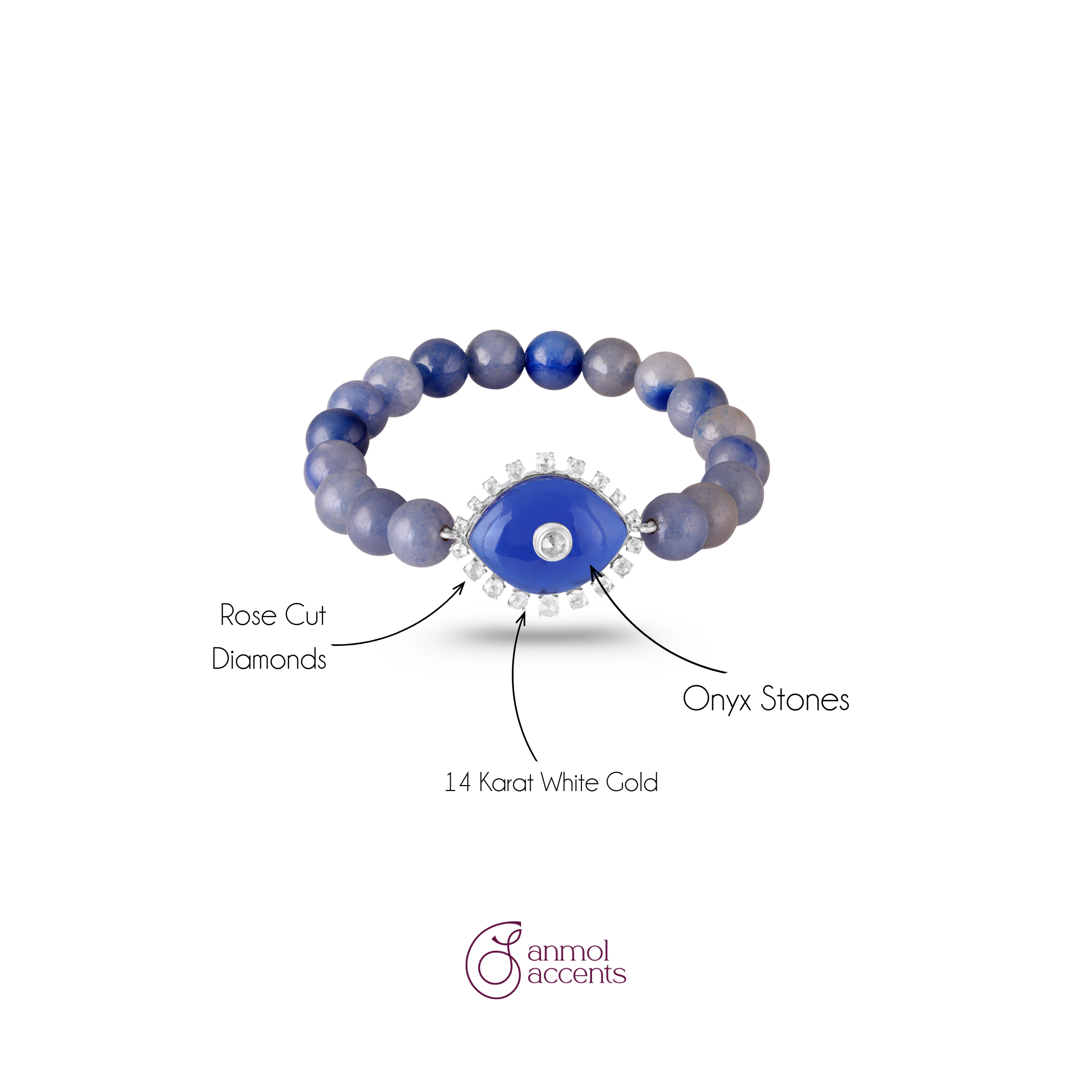 Evil-ution Natural Diamond Onyx Bracelet