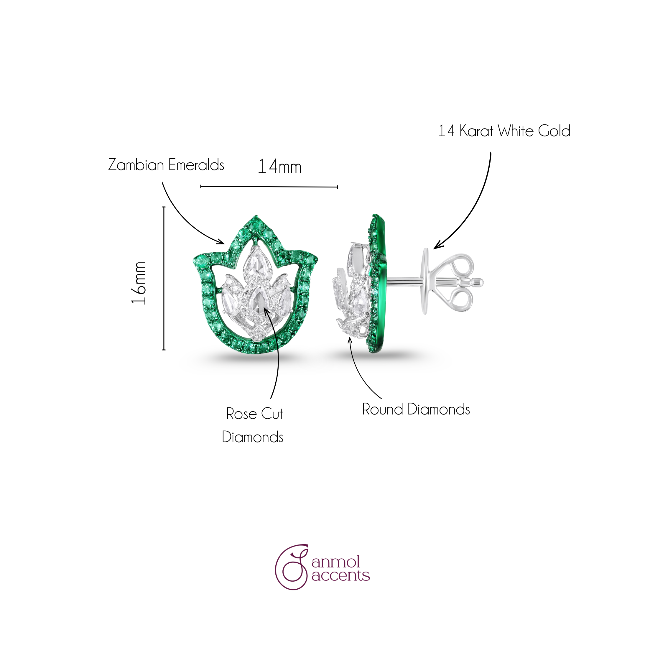 Emerald Crest Natural Diamond Studs