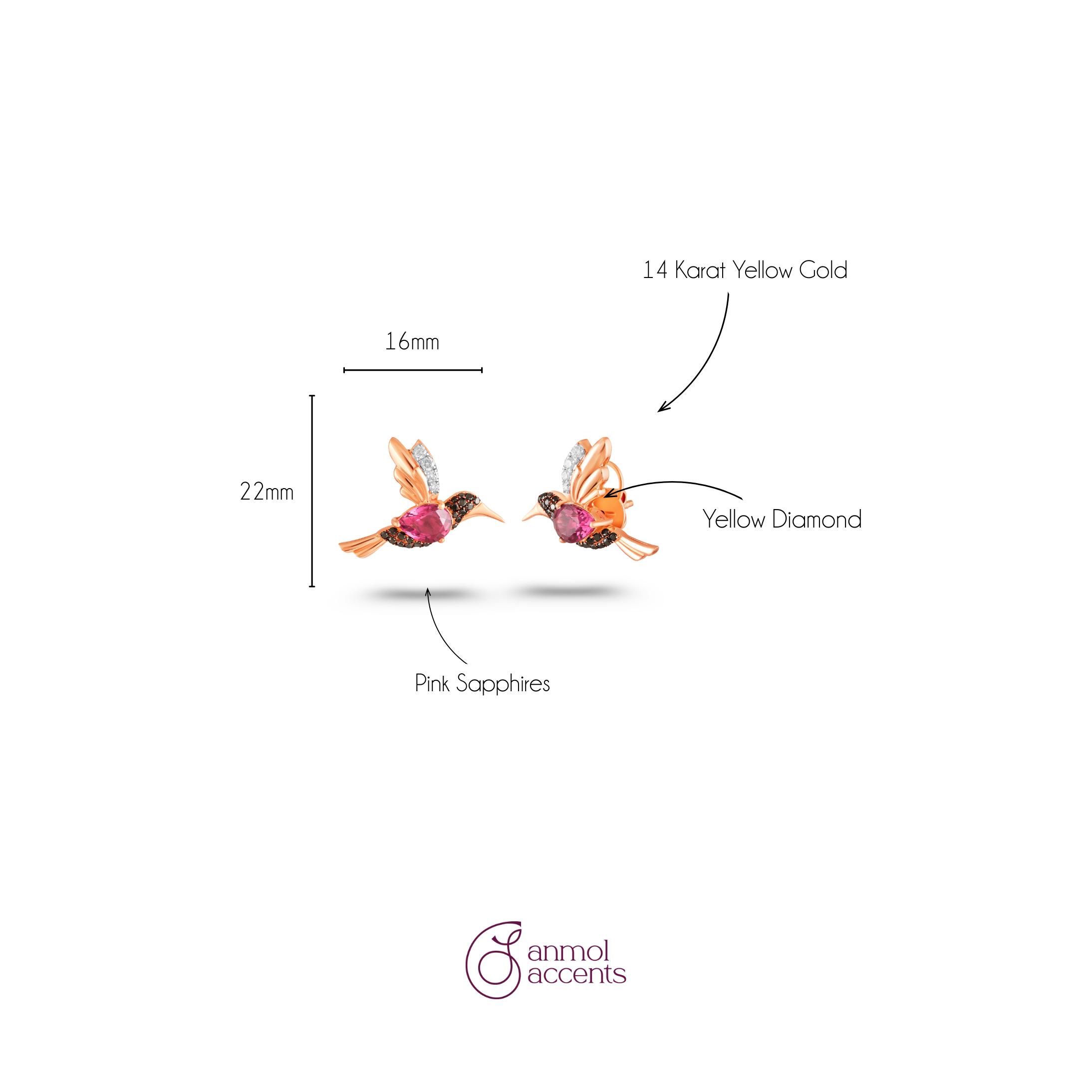 Tourmaline Nectar Studs