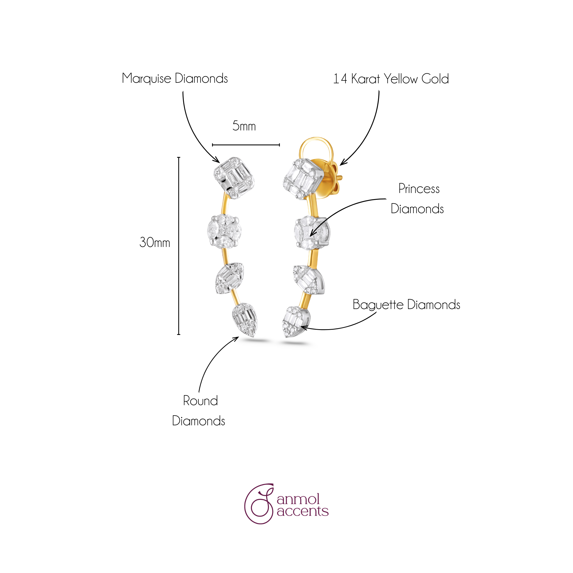 Signature Crawler Diamond Earrings