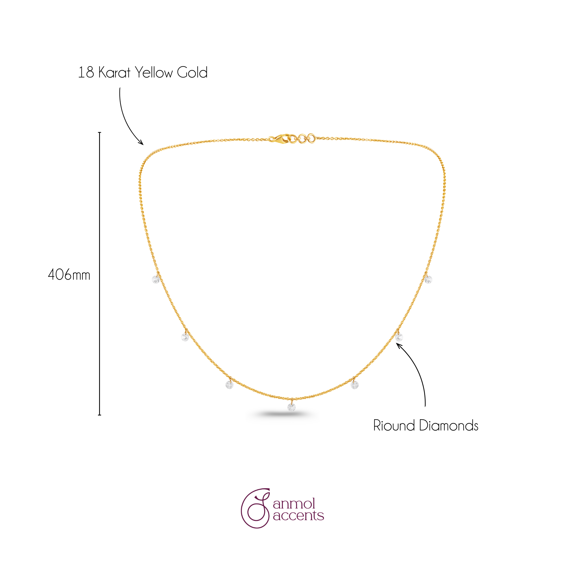 Sunbeam Dewdrop Accent Necklace