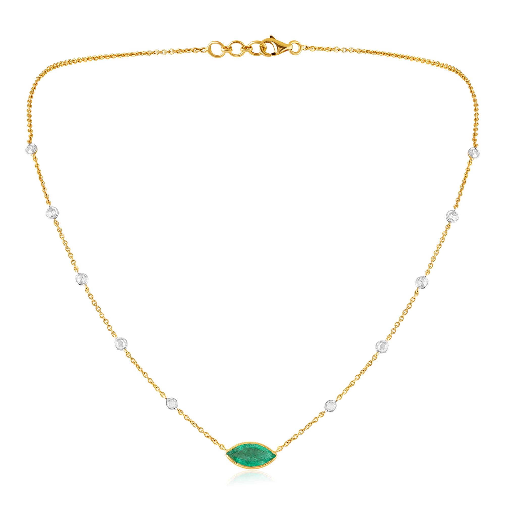 Zambian Dewlight Emerald Rosecut Chain