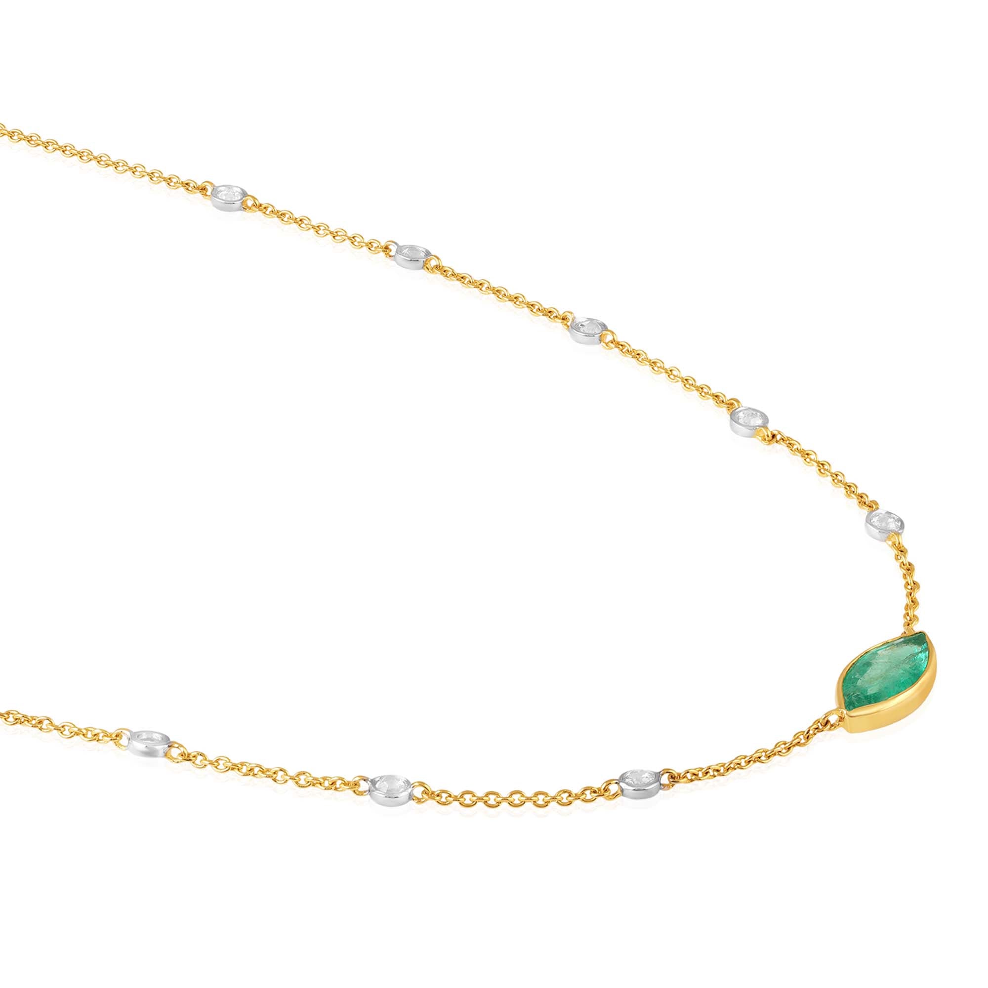 Zambian Dewlight Emerald Rosecut Chain