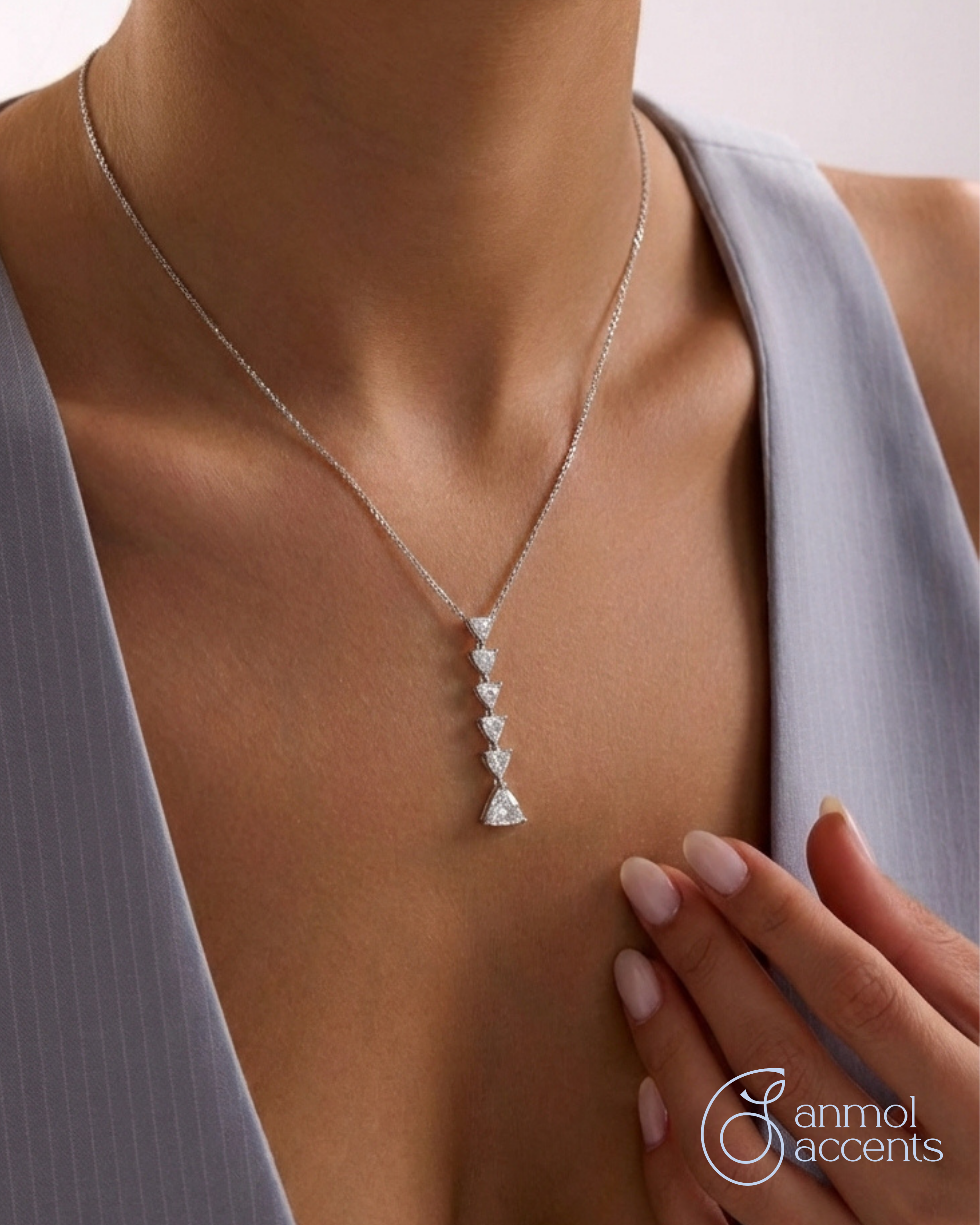 Trillion Lariat Diamond Necklace