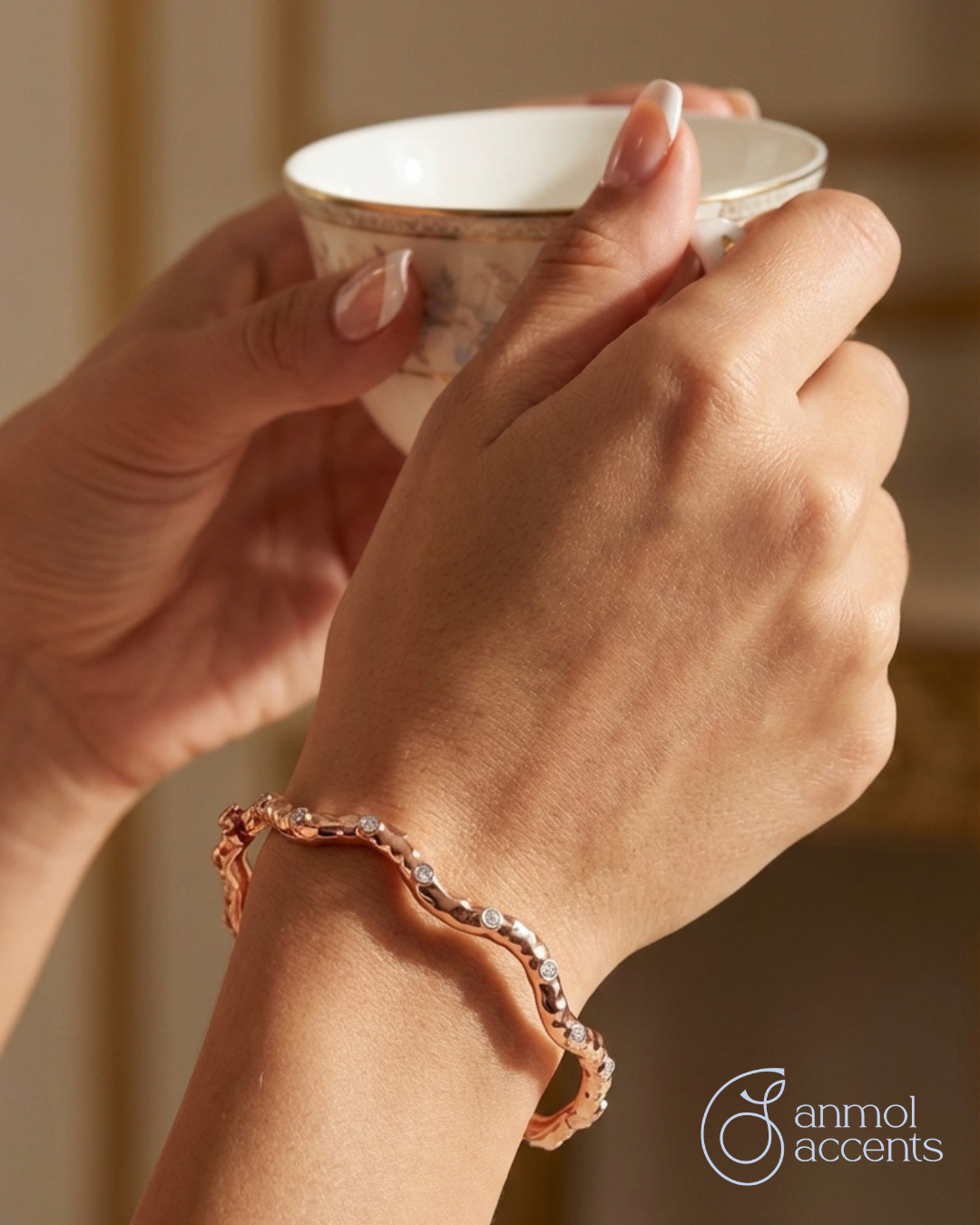 Signature Wave Rose Gold Bracelet