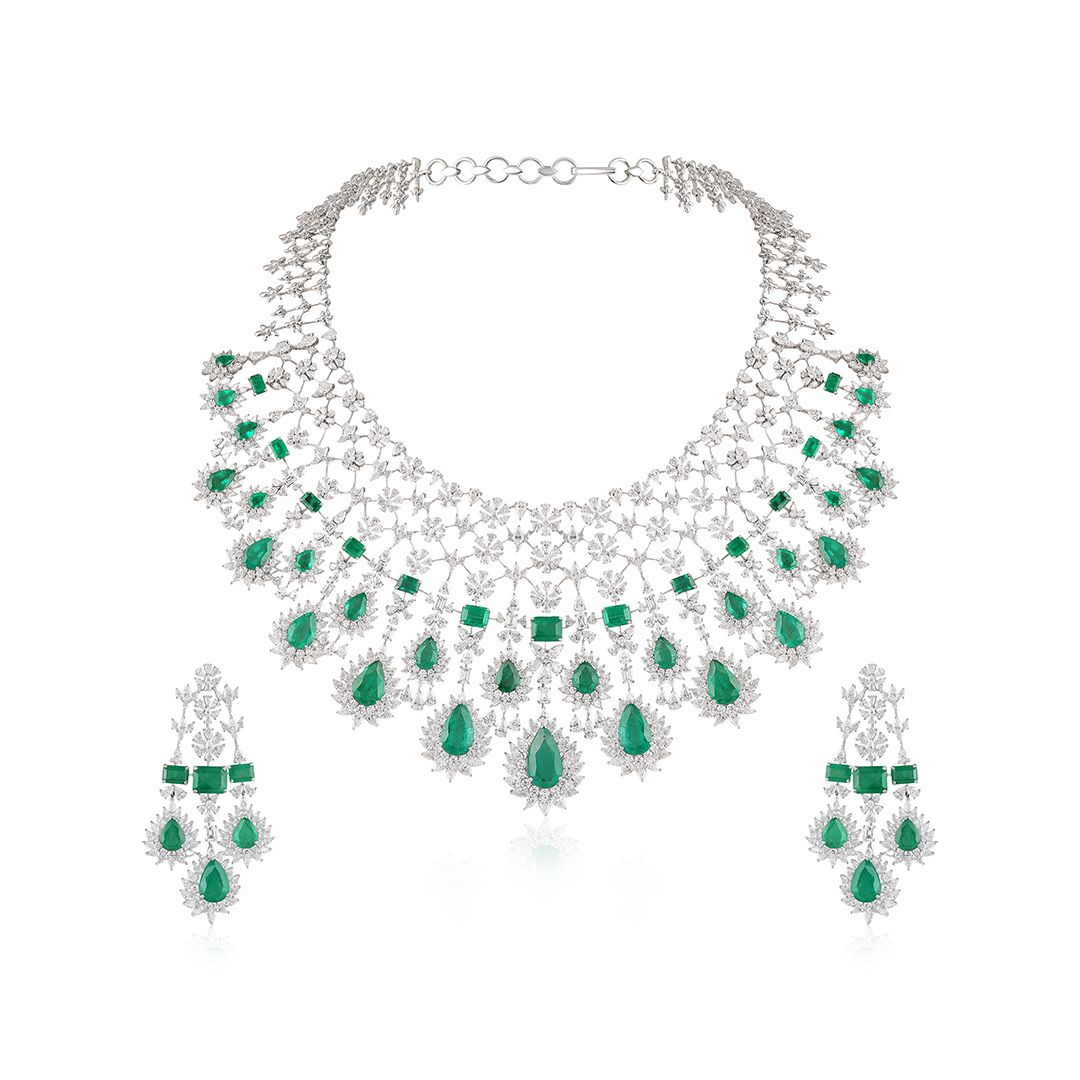 Emerald Whisper Bridal Necklace Set